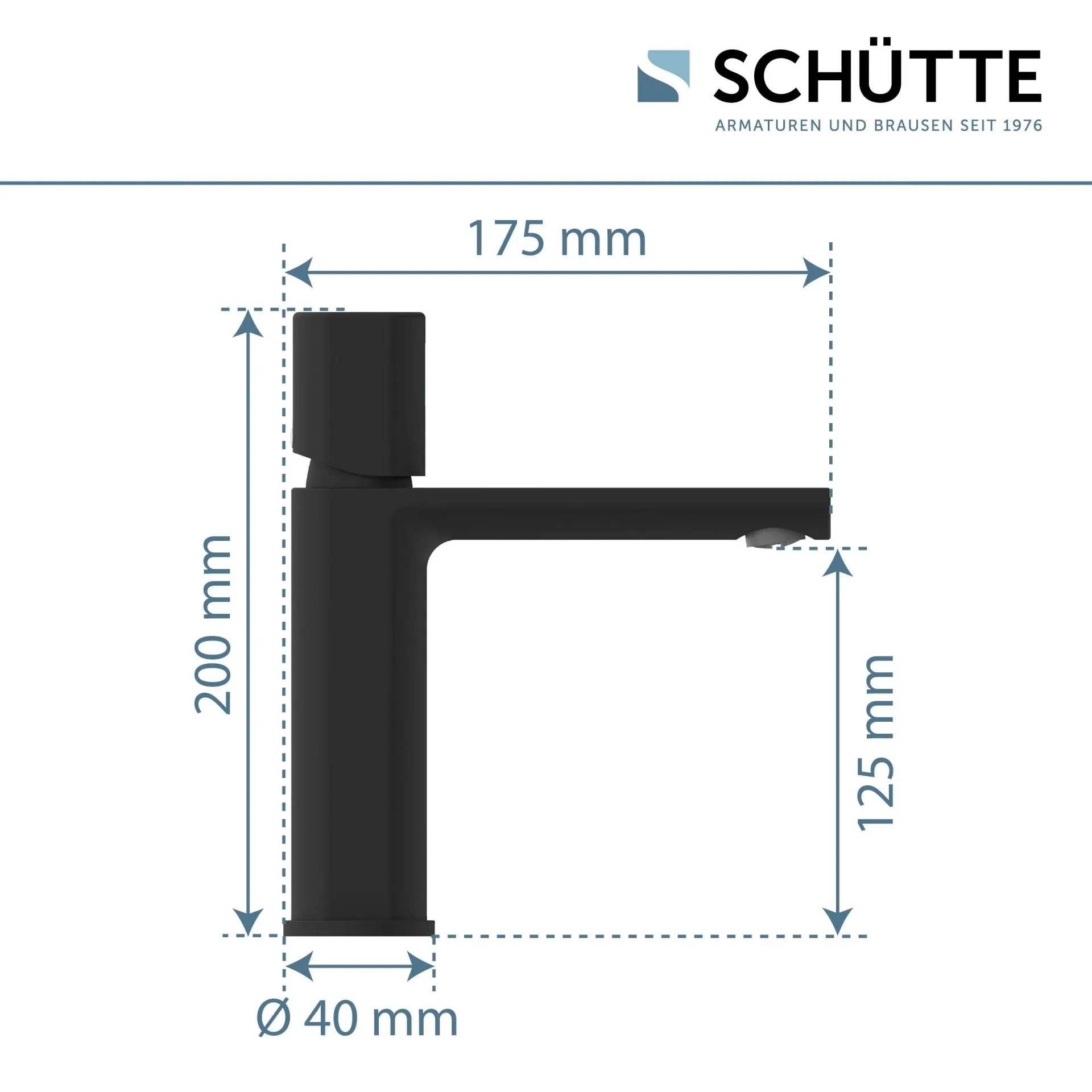 Schütte NEW YORK Waschtischarmatur, Schwarz matt