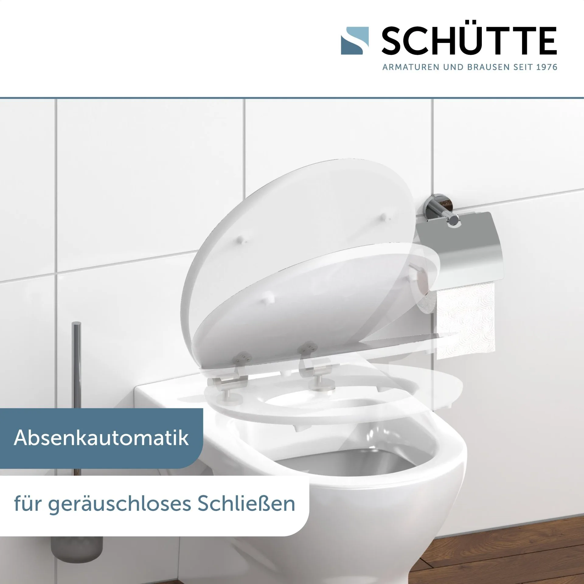 SCHÜTTE GREY STEEL WC-Sitz, MDF HG, Grau mit Absenkautomatik