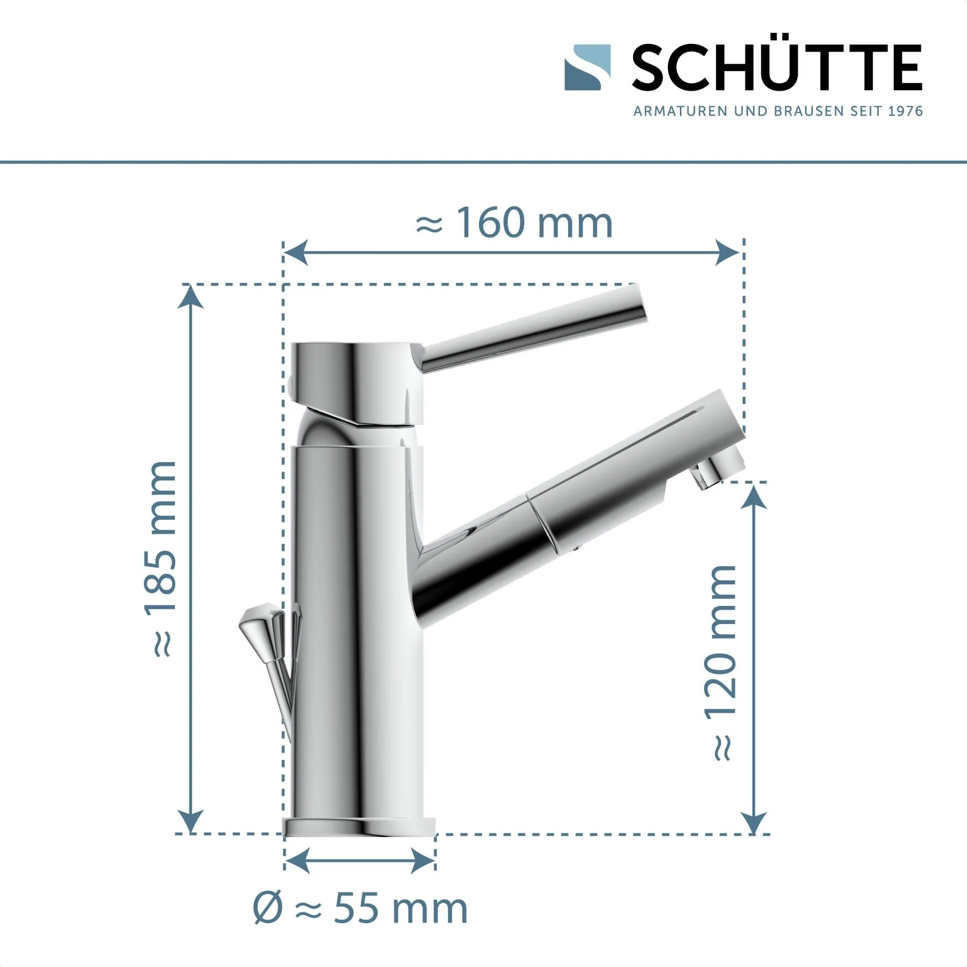 SCHÜTTE CORNWALL Waschtischarmatur, Chrom