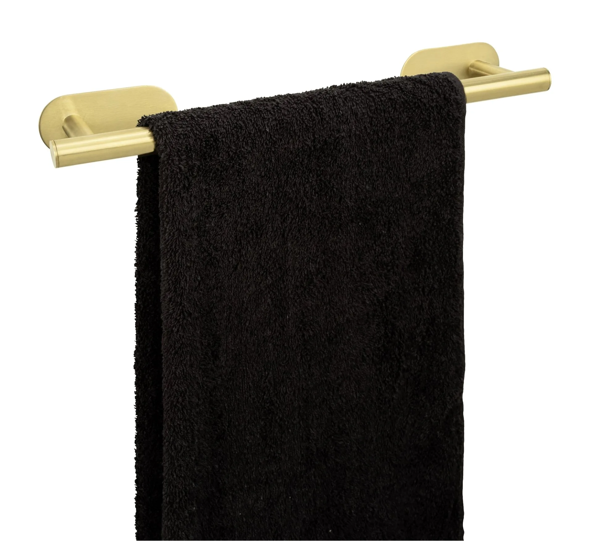 WENKO OREA Handtuchhalter 40 cm, Gold matt, Edelstahl, Befestigen ohne Bohren