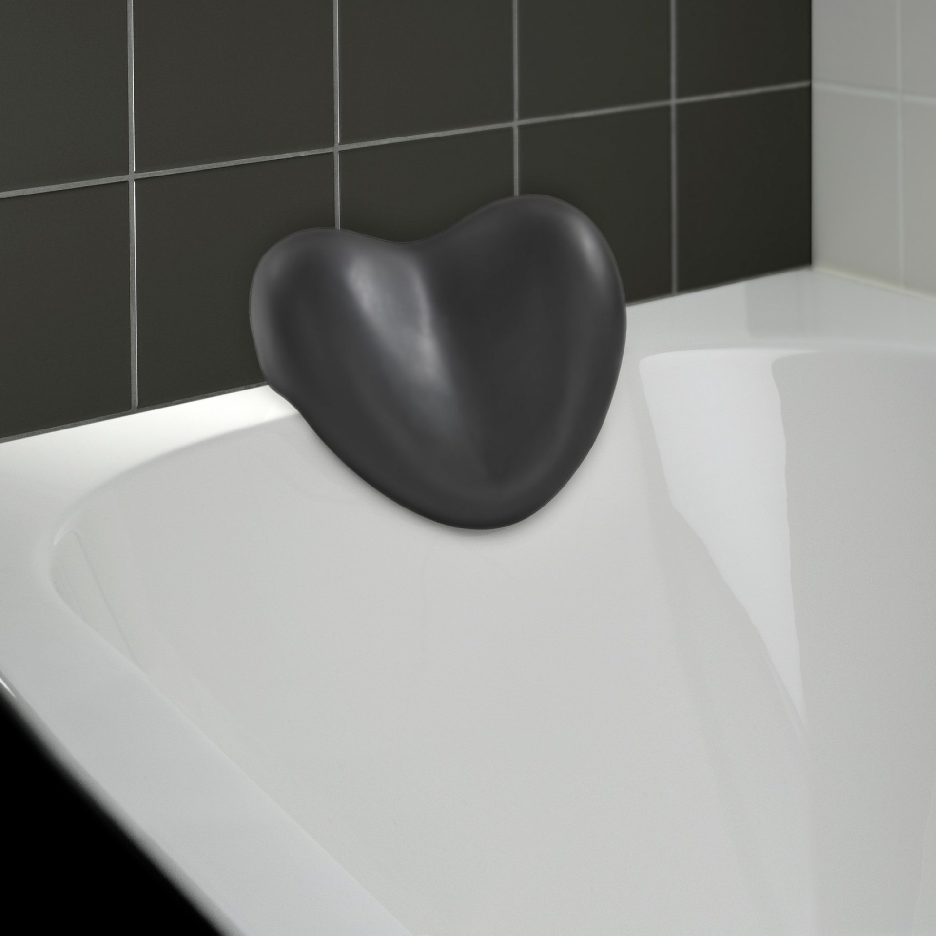 WENKO TROPIC Badewannenkissen, Schwarz