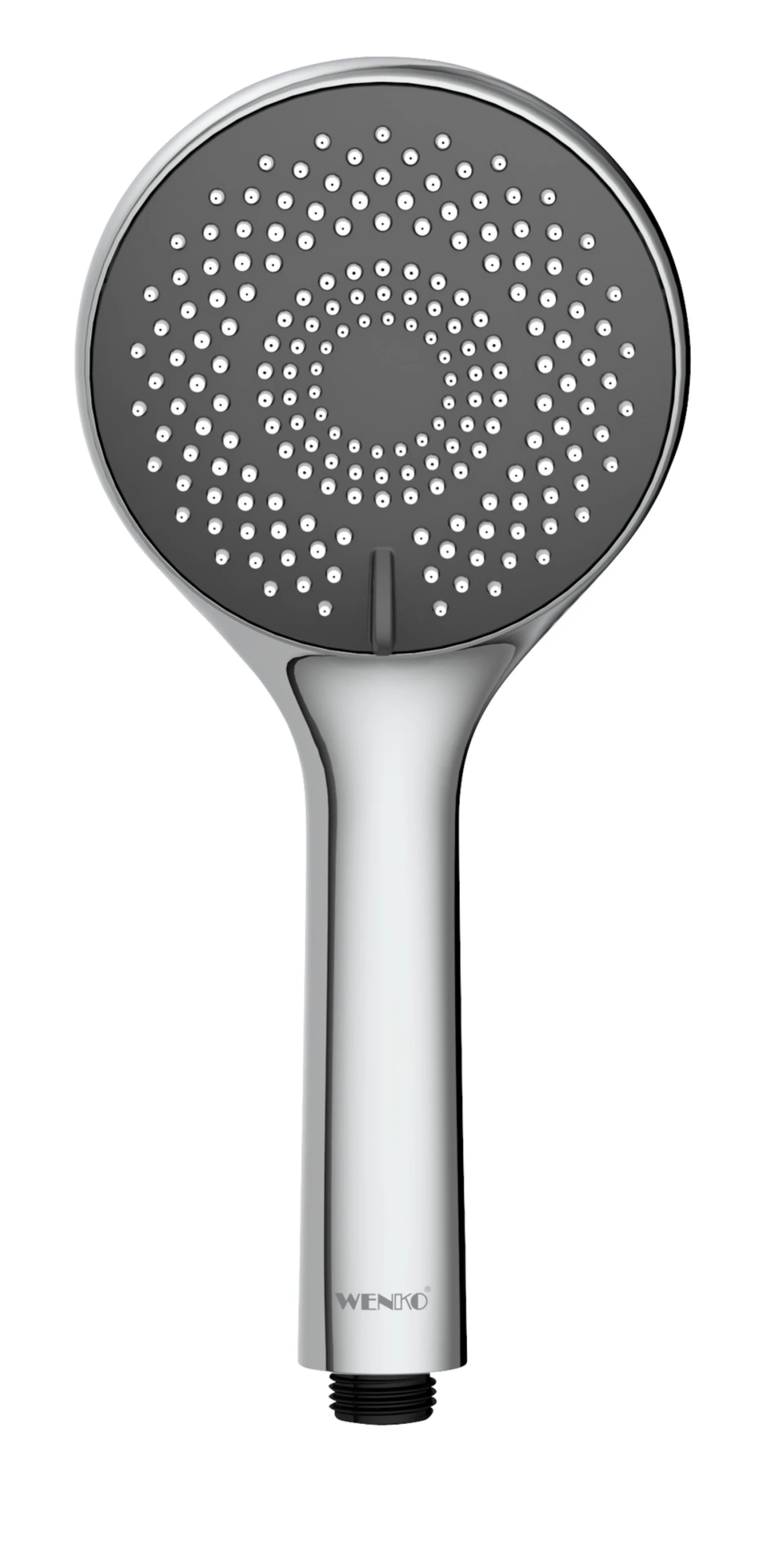WENKO Duschkopf Ø 11 cm, Chrom/Grau, mit Wassersparsystem, 3 verschiedene Wasserstrahlarten