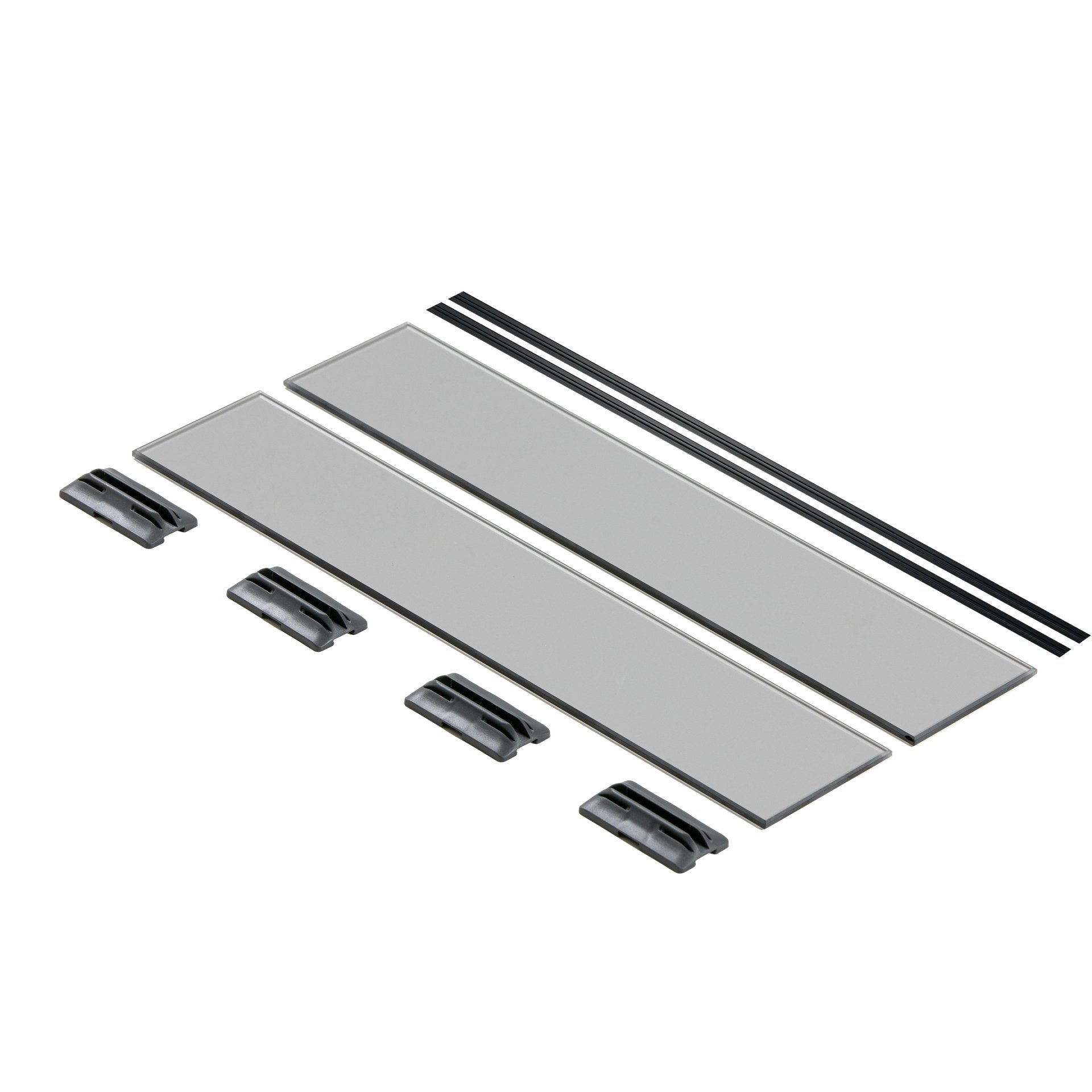 FACKELMANN Schubladenteiler, für zerlegte Schränke, aus Rauchglas, verstellbar