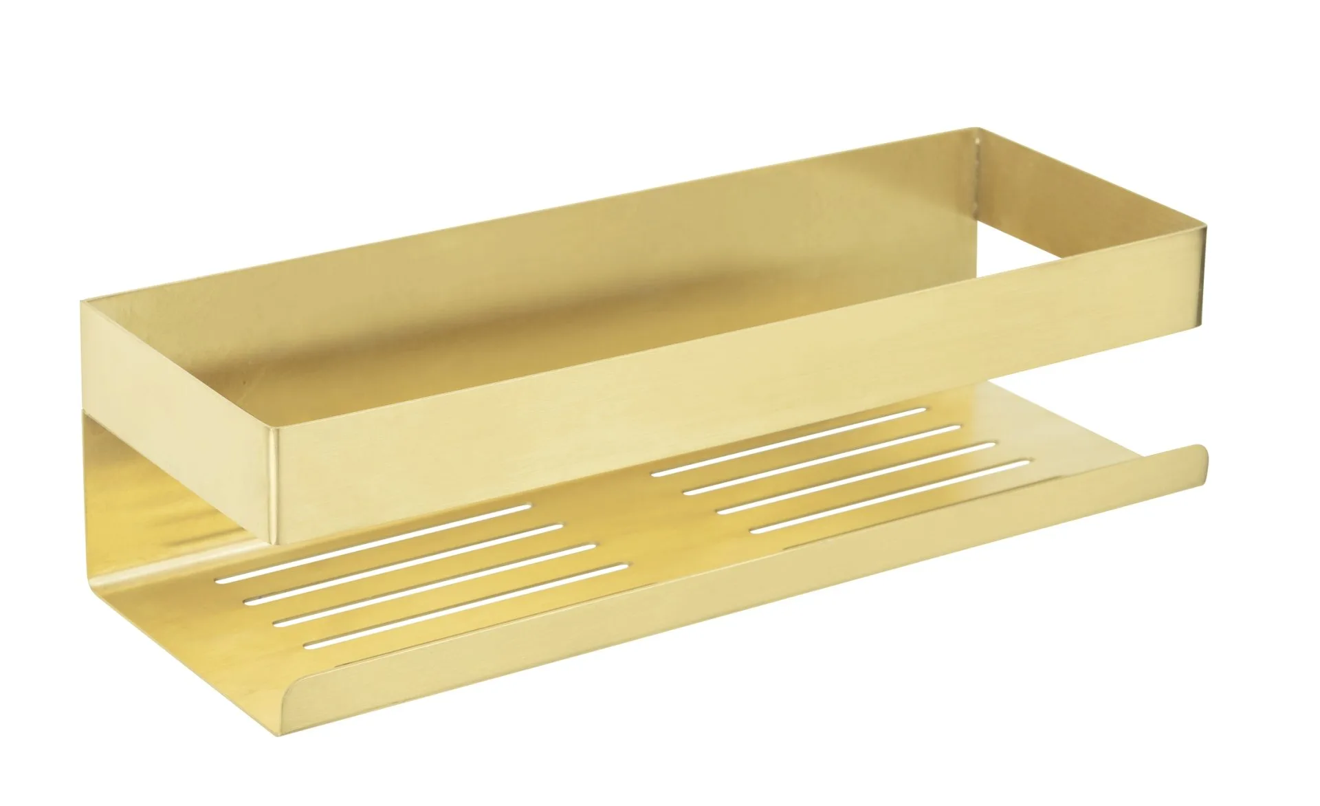 WENKO GENOVA Duschablage 30 cm breit, Gold, Befestigen ohne Bohren