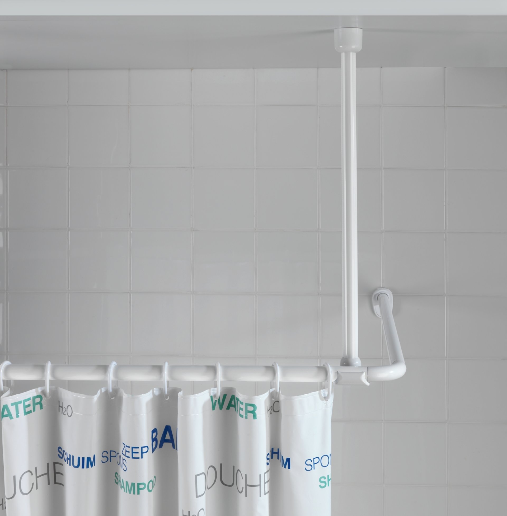 WENKO Deckenstütze für Duschstange 57 cm, Weiß, Aluminium