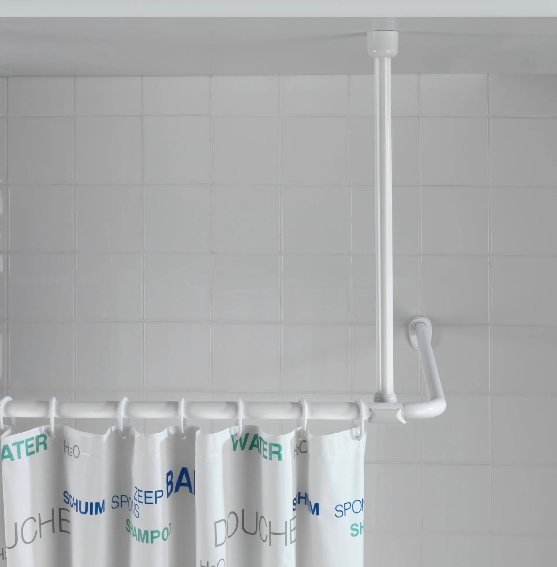WENKO Deckenstütze für Duschstange 57 cm, Weiß, Aluminium