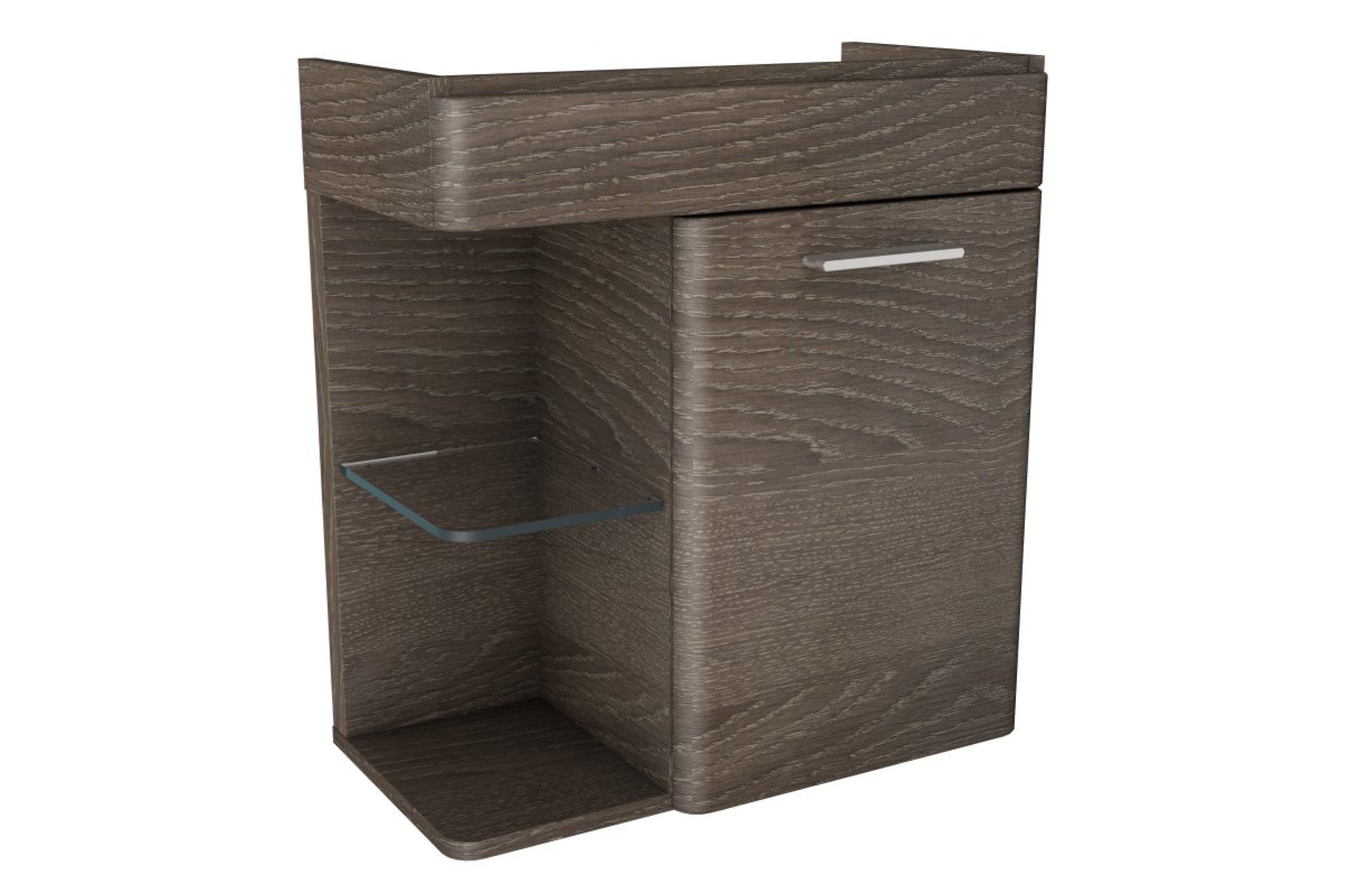 LANZET K8 Gäste WC Waschtischunterschrank 55 cm, Dunkelbraun