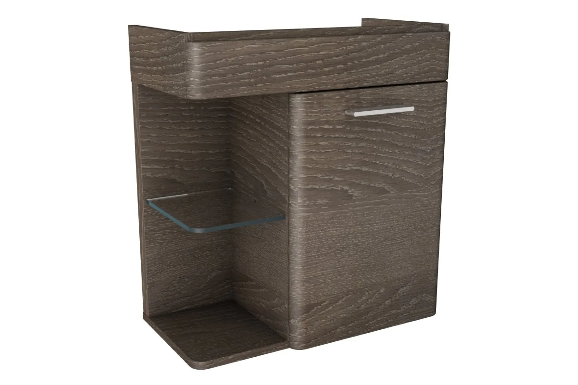 LANZET K8 Gäste WC Waschtischunterschrank 55 cm, Dunkelbraun