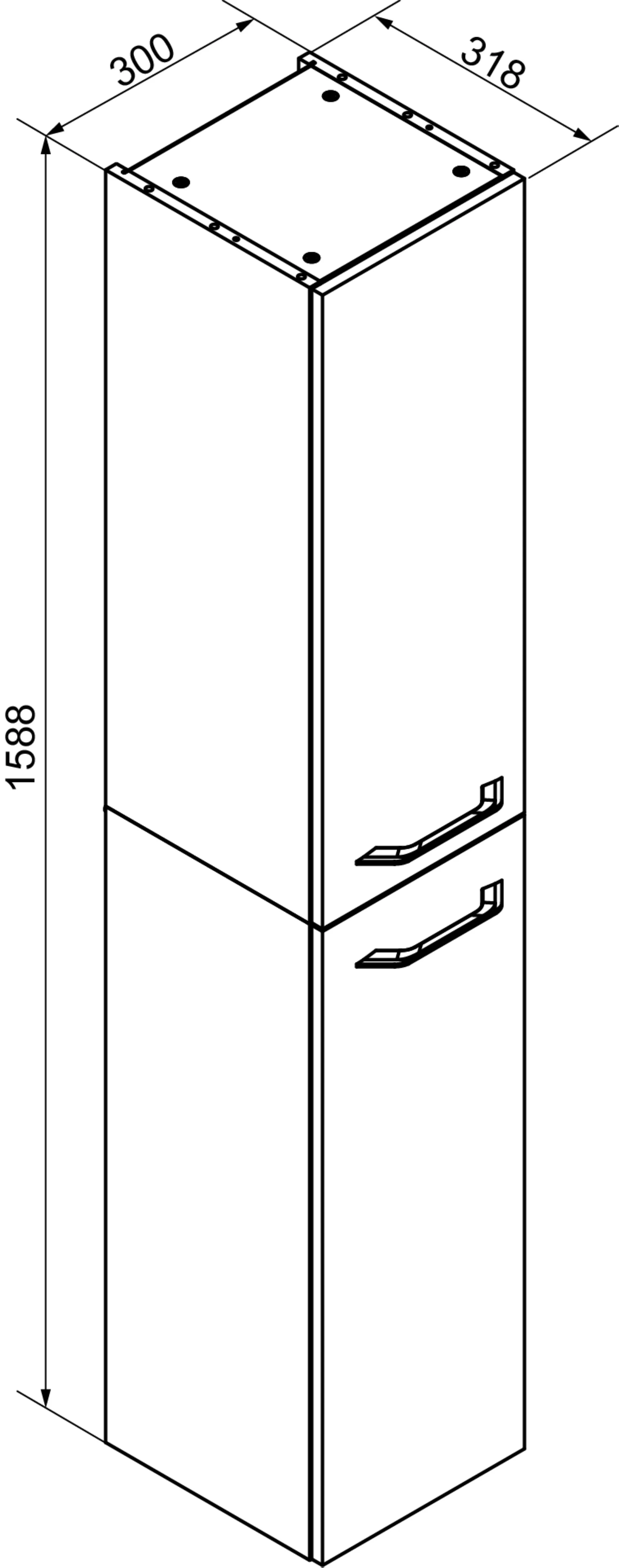 FACKELMANN B.CLEVER Hochschrank 30 cm breit, Braun hell