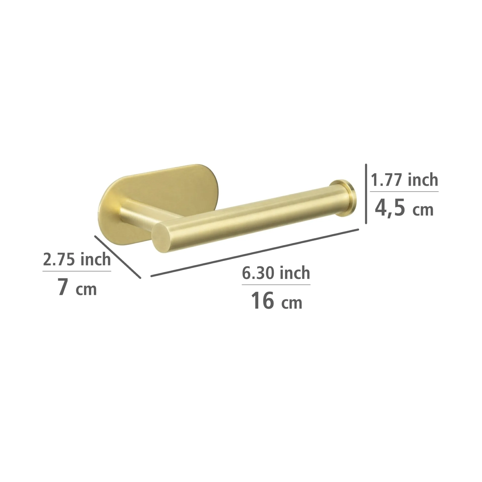 WENKO OREA Toilettenpapierhalter, Gold matt, Befestigen ohne Bohren