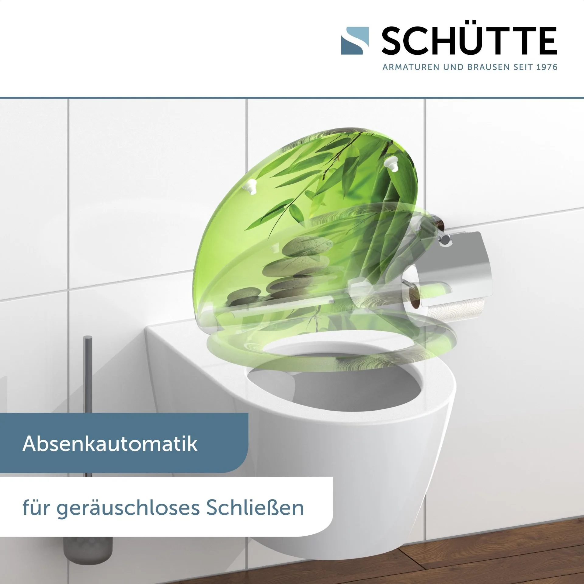 SCHÜTTE GREEN GARDEN WC-Sitz, Kunststoff, mit Absenkautomatik und Schnellverschluss
