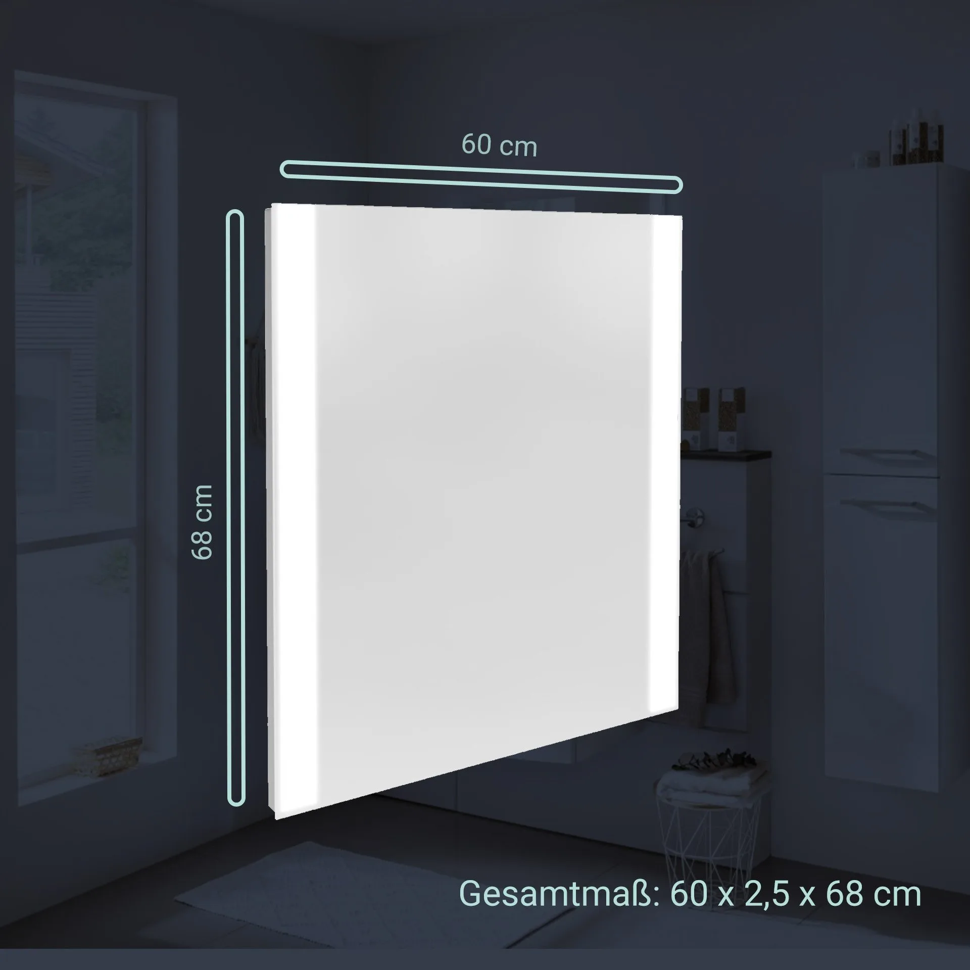 FACKELMANN B.BRILLANT LED Spiegel 60 cm breit