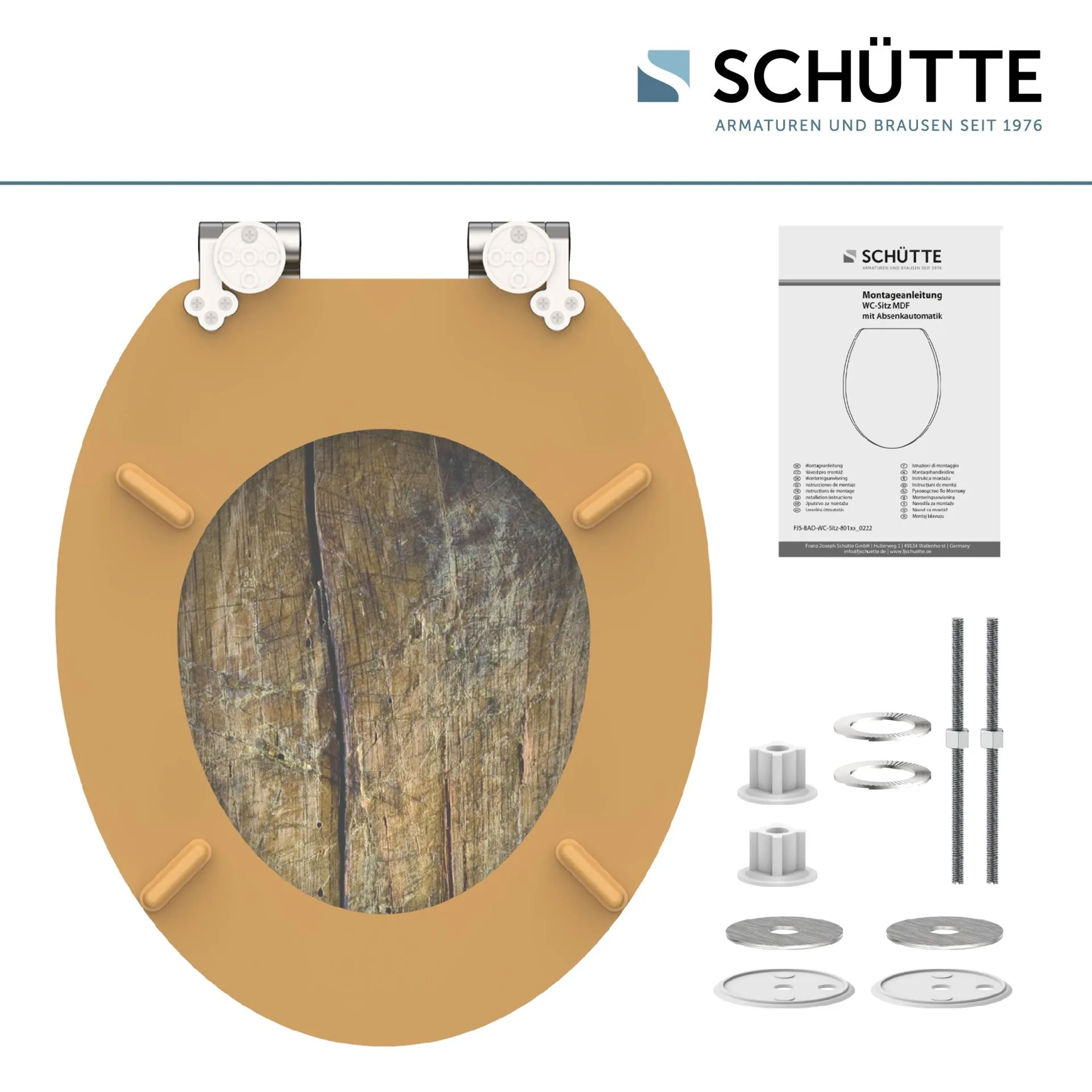 SCHÜTTE SOLID WOOD WC-Sitz, Braun, MDF, mit Absenkautomatik