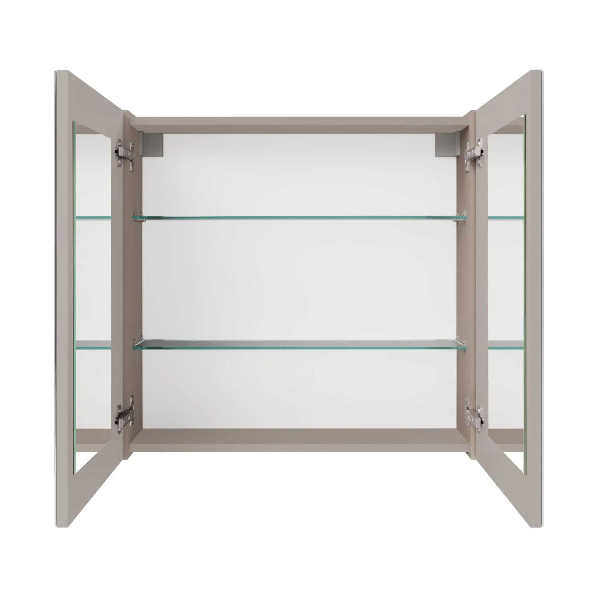 FACKELMANN COMPACT LINE Waschtisch Set mit Spiegelschrank 71 cm breit, Grau, Waschbecken Keramik Weiß, inklusive Aufsatzleuchte und Elektro-Box, 2 Schubladen