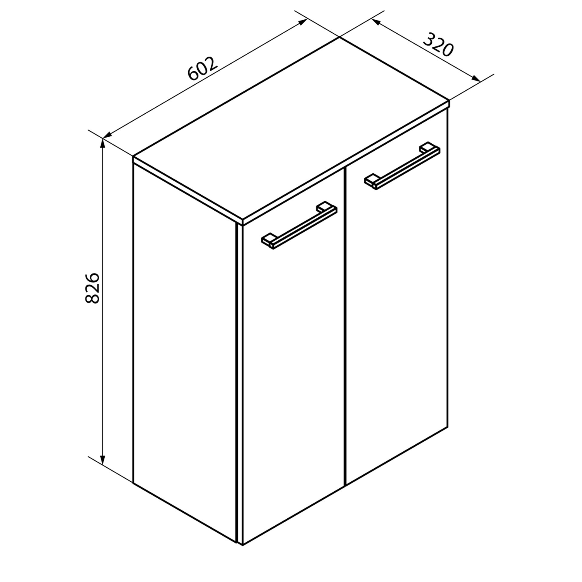 FACKELMANN B.ROUND Doppel Midischrank 60 cm breit, Weiß