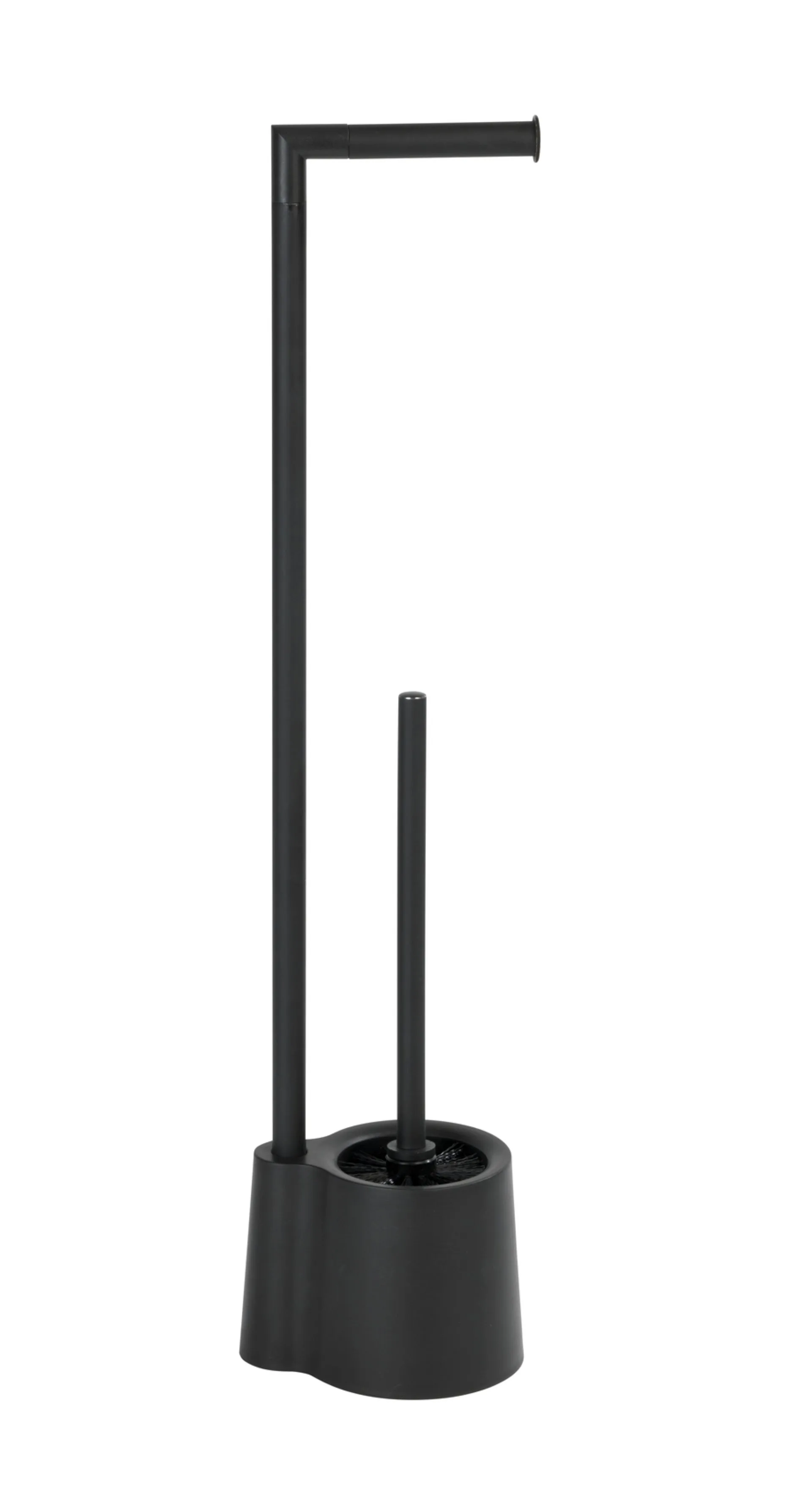 WENKO AVOLA WC-Garnitur, Schwarz matt, mit Toilettenpapierhalter, stehend
