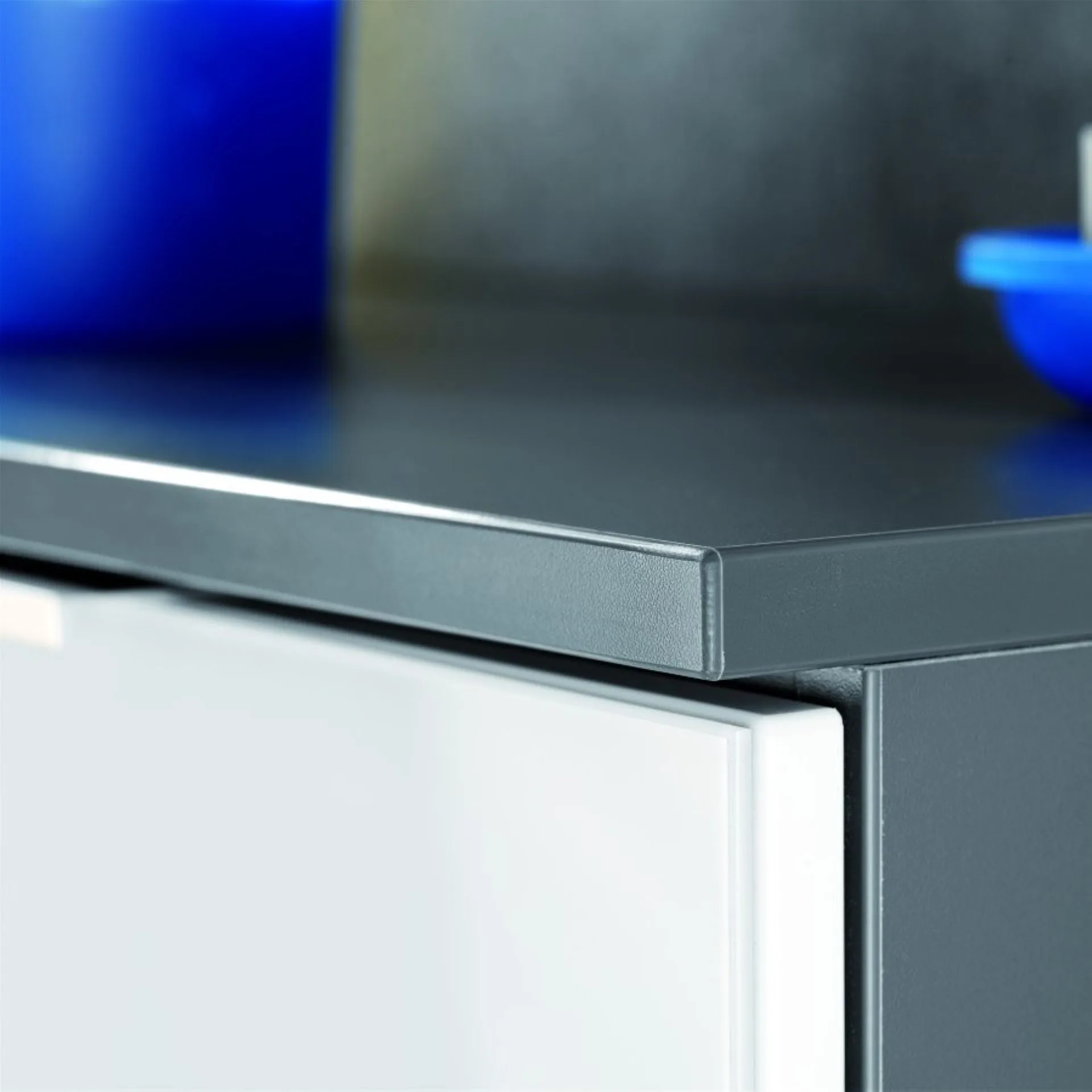 FACKELMANN KARA Doppel Midischrank 61 cm breit, Weiß/Anthrazit, mit 2 Schubladen