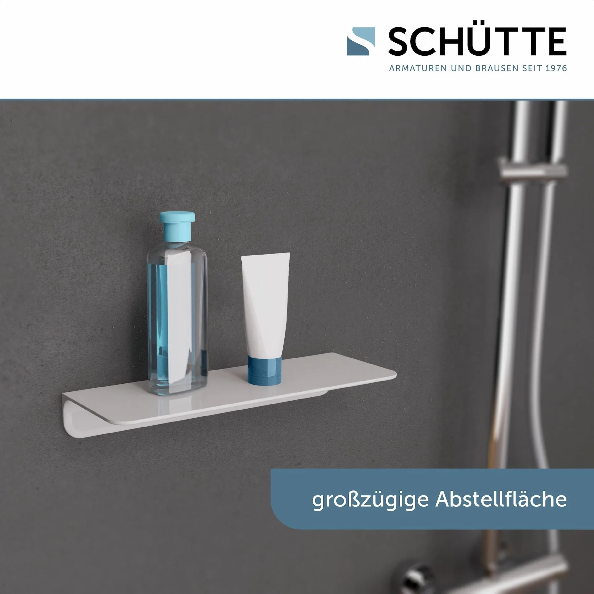 Schütte Duschablage, Weiß, zum Kleben