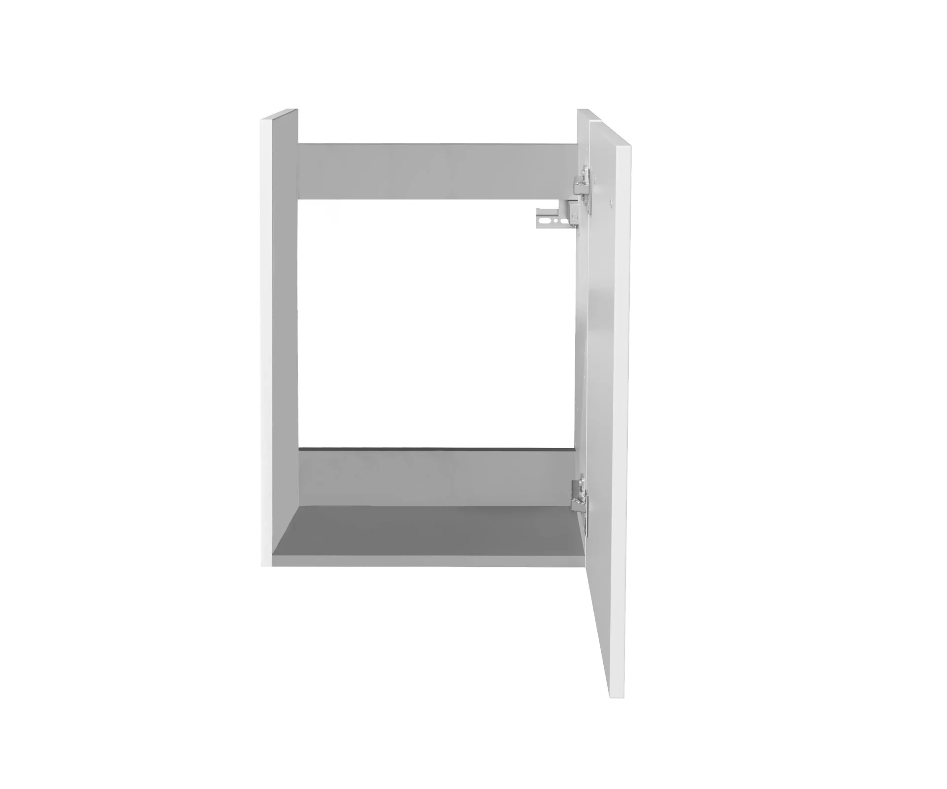 LANZET K3 WC Waschbeckenunterschrank Gäste WC 44 cm breit, Weiß, Türanschlag links
