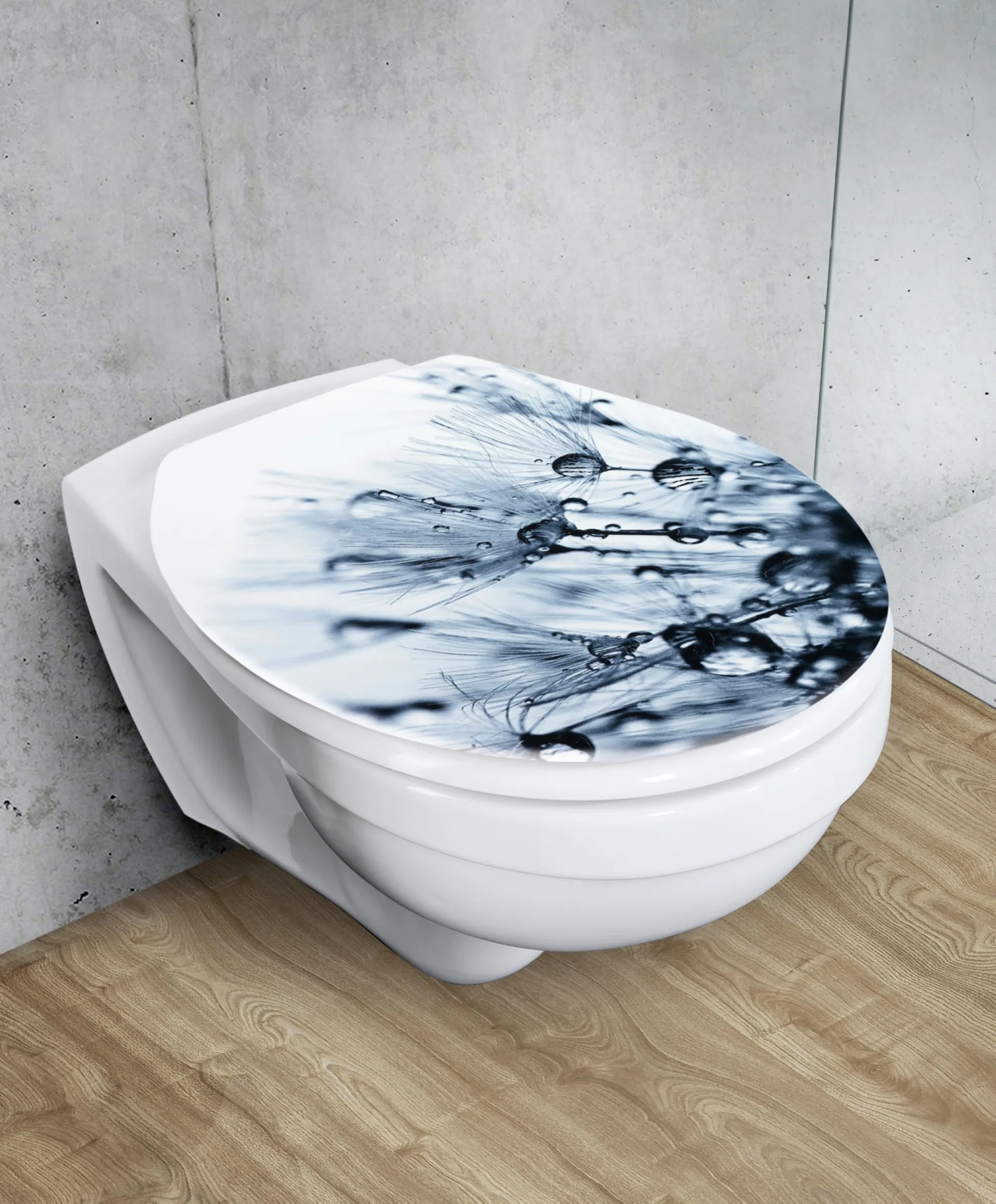 WENKO SERENO WC-Sitz, Weiß/Blau, Thermoplast