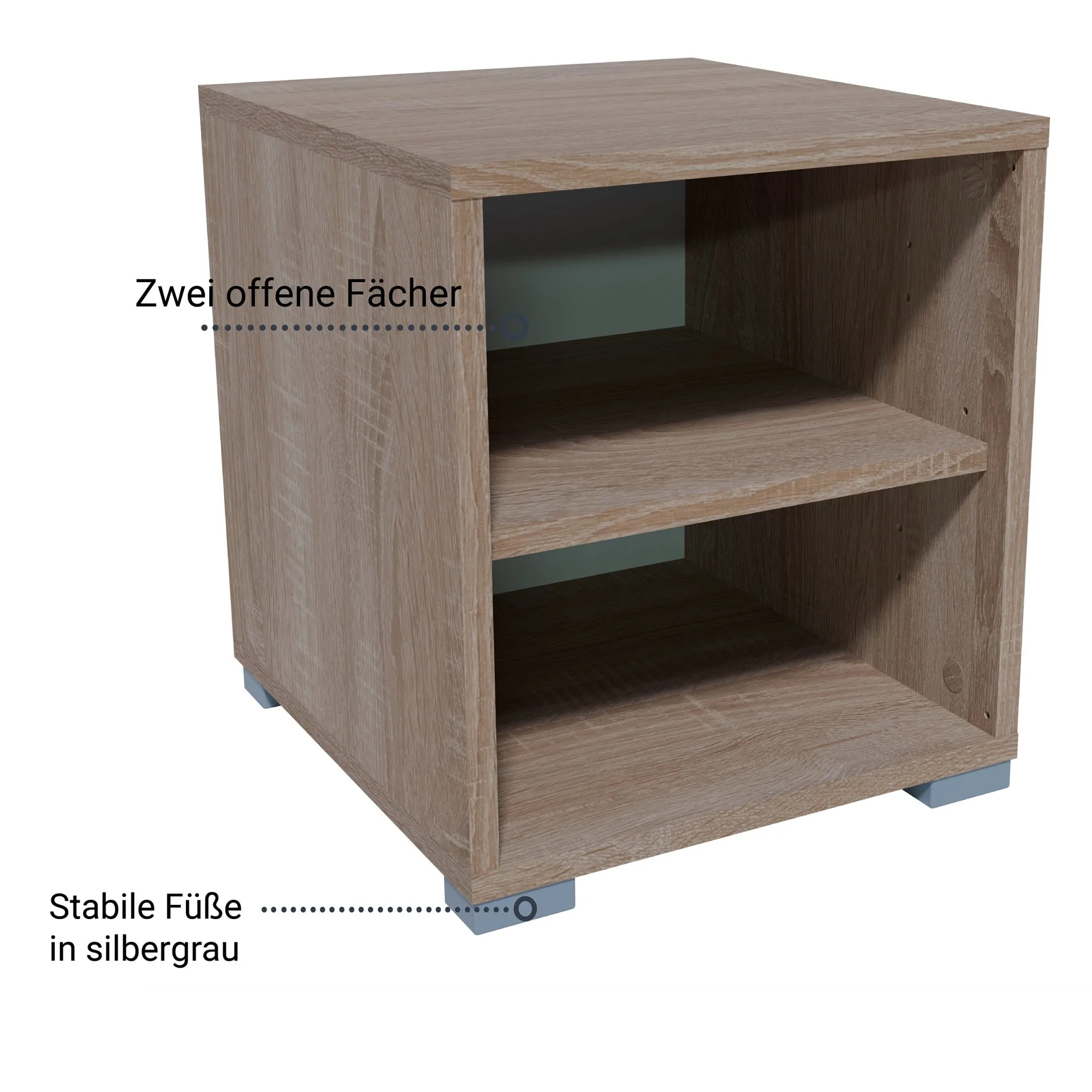 BADEDU VEER Regal 35 cm breit, Braun, 2 Fächer
