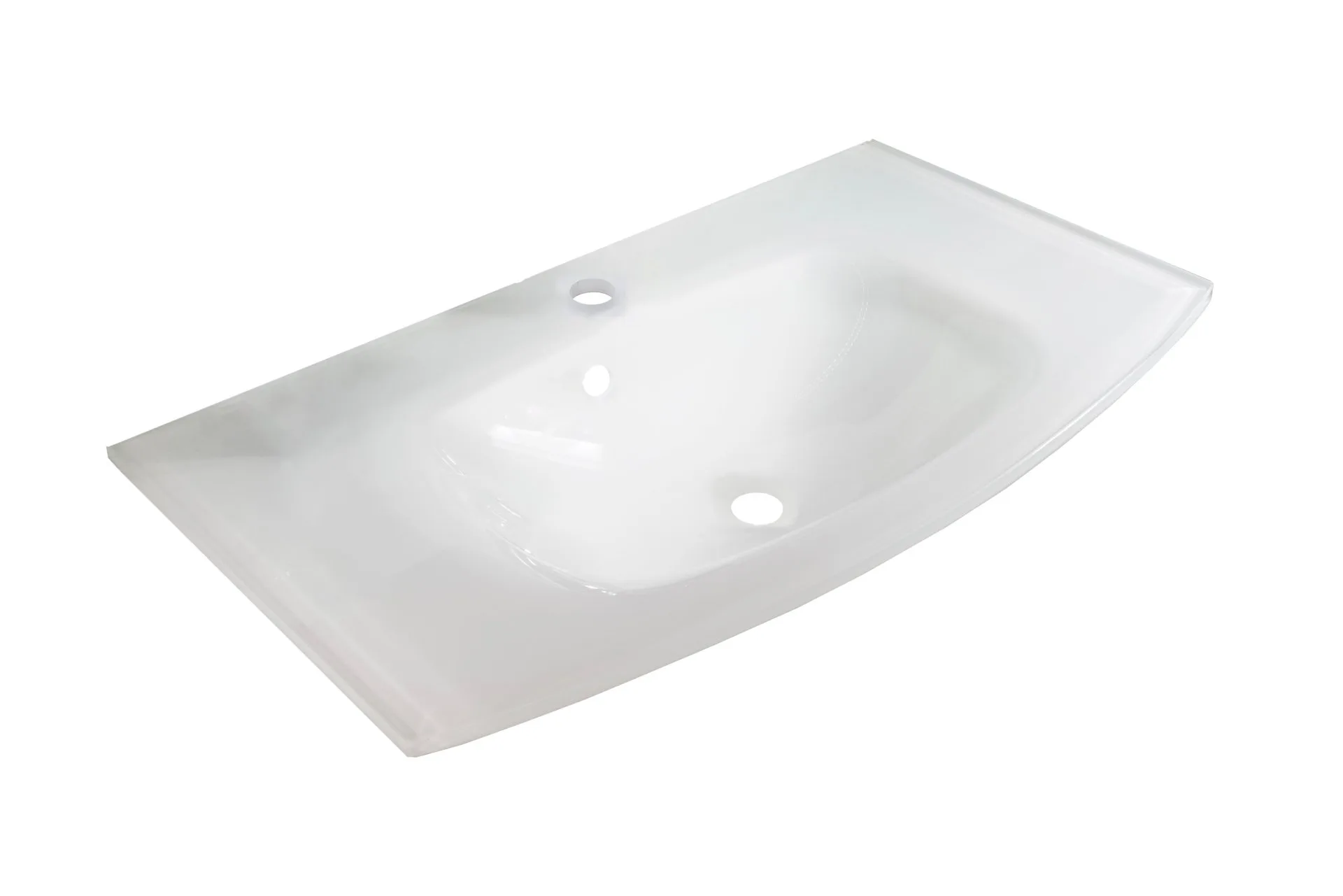 FACKELMANN LUGANO Waschbecken 80,5 cm breit, Weiß, Glas