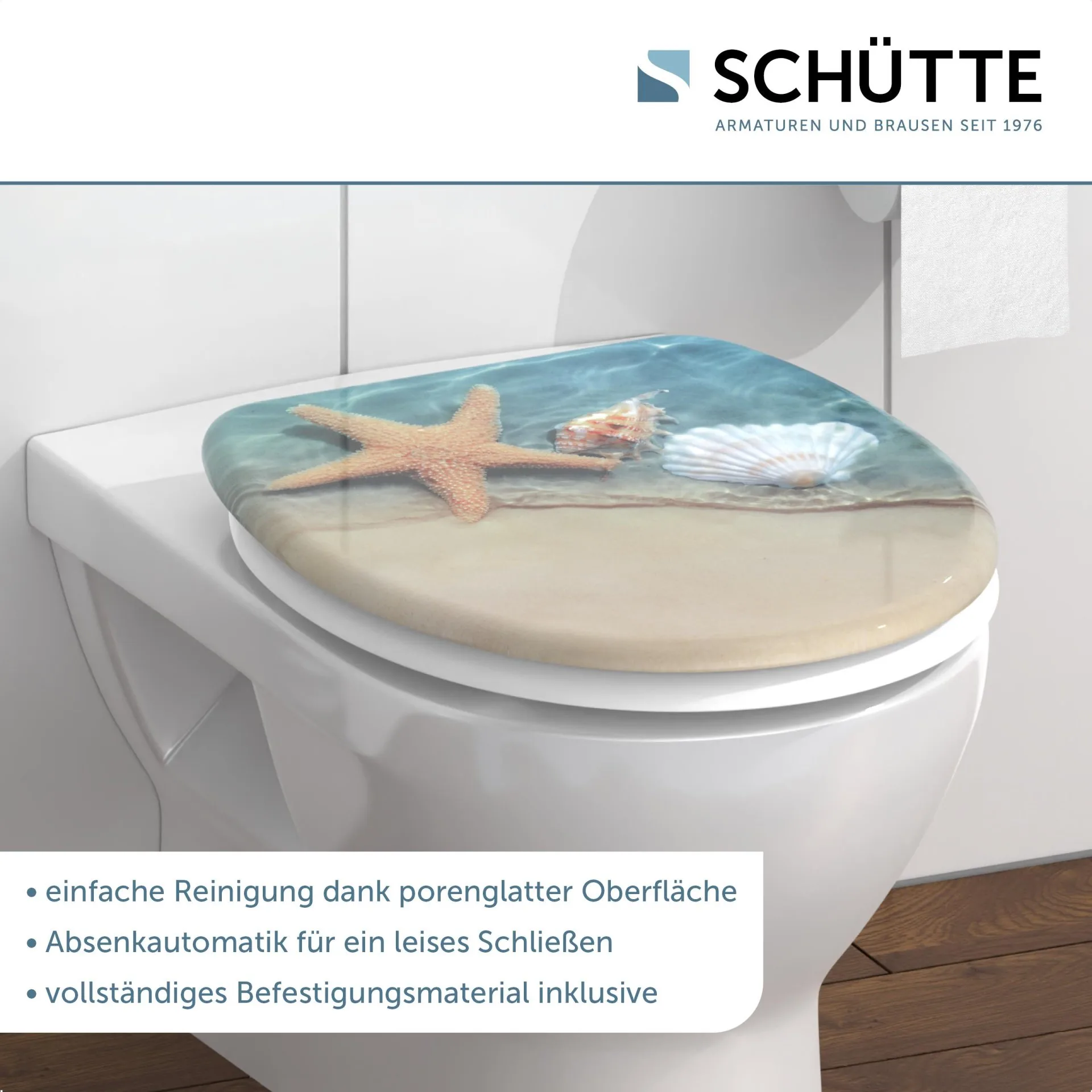 SCHÜTTE BEACH WC-Sitz, Kunststoff, mit Absenkautomatik