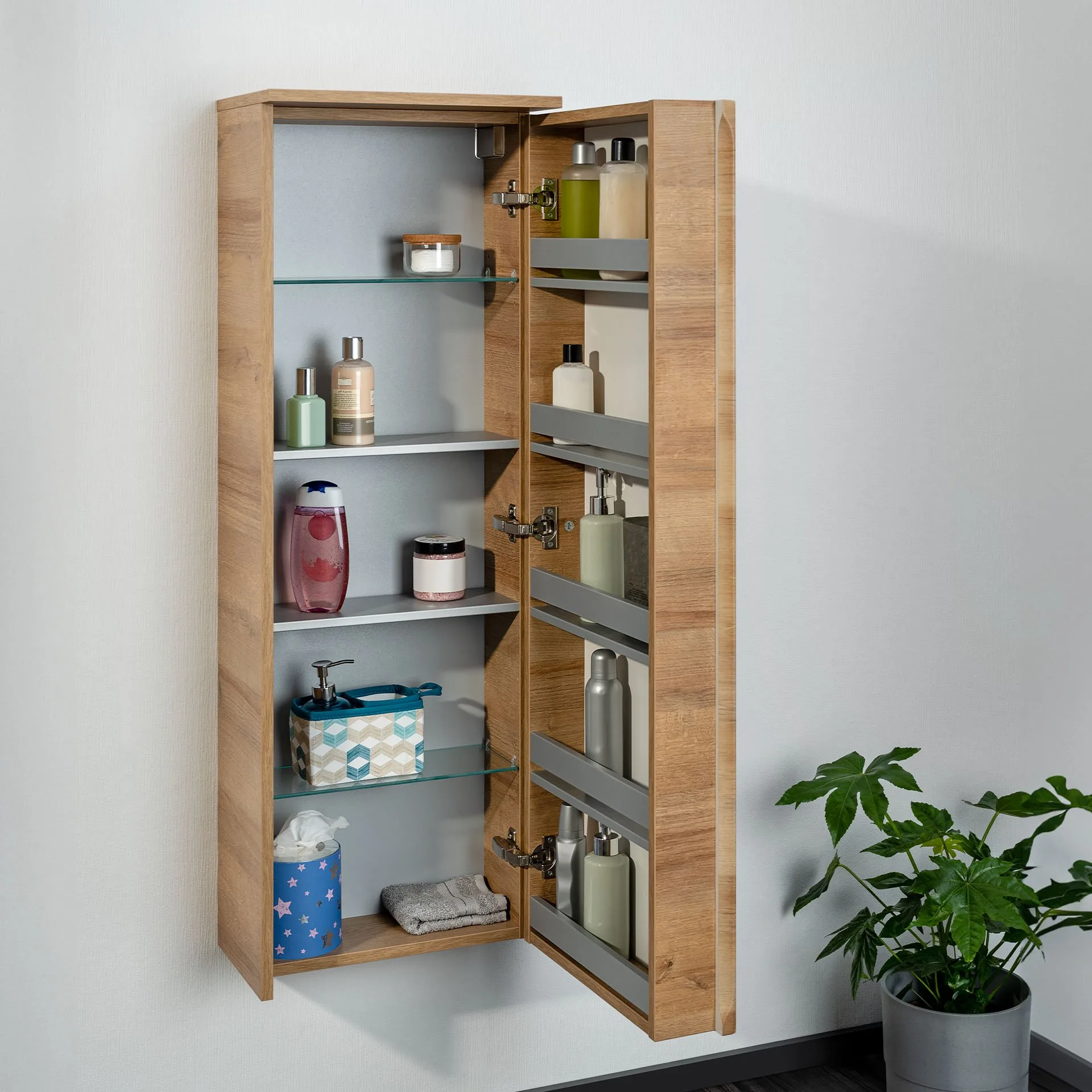 Lanzet Kofferschrank 40,5 cm, Hellbraun, rechts
