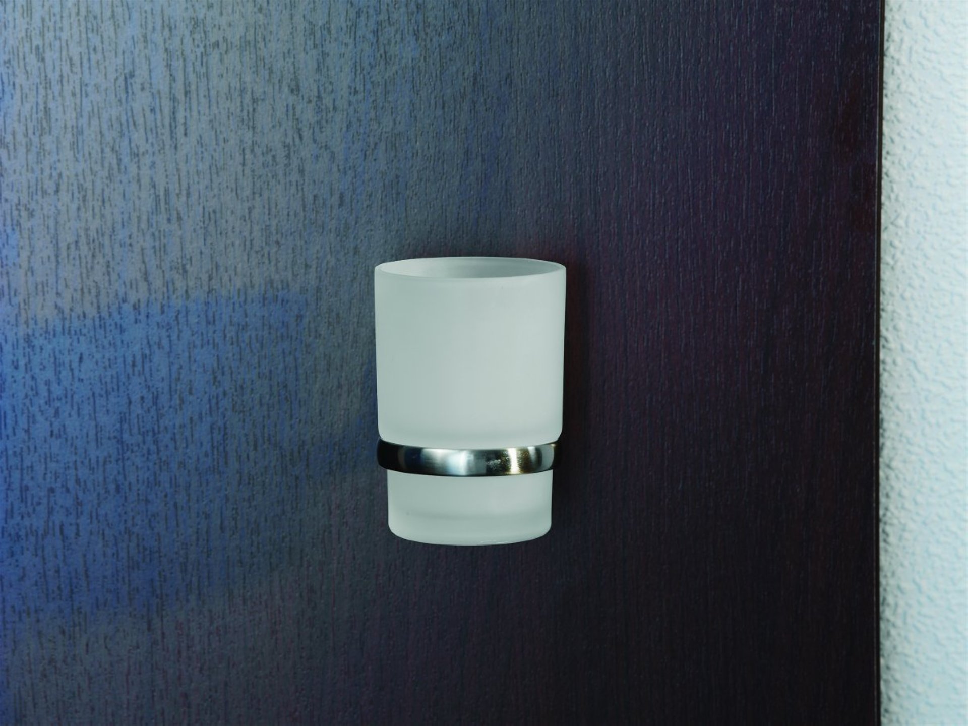 Fackelmann FUSION Glas mit Halter, Edelstahloptik