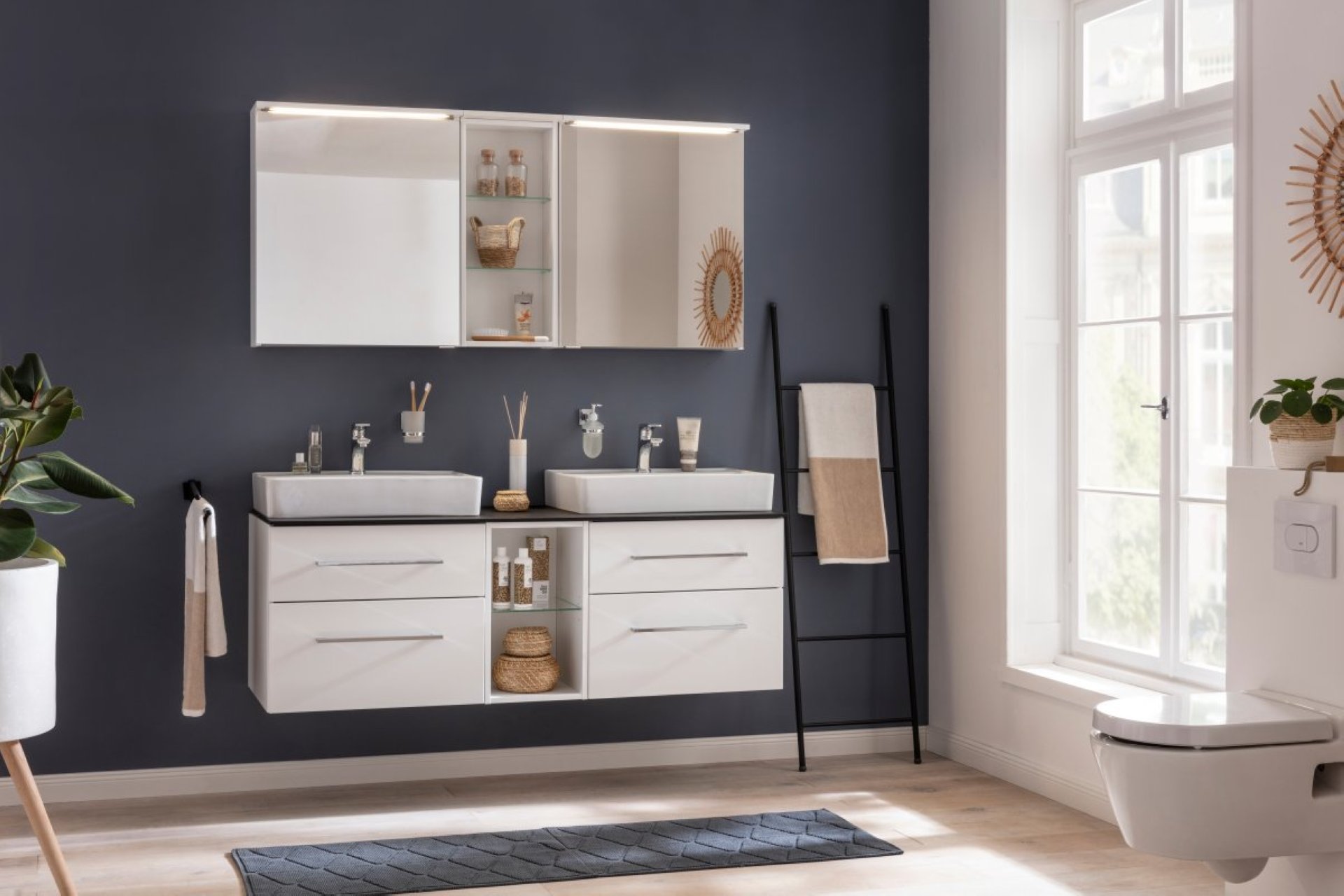 Fackelmann OXFORD LED Spiegelschrank 60 cm breit, Weiß