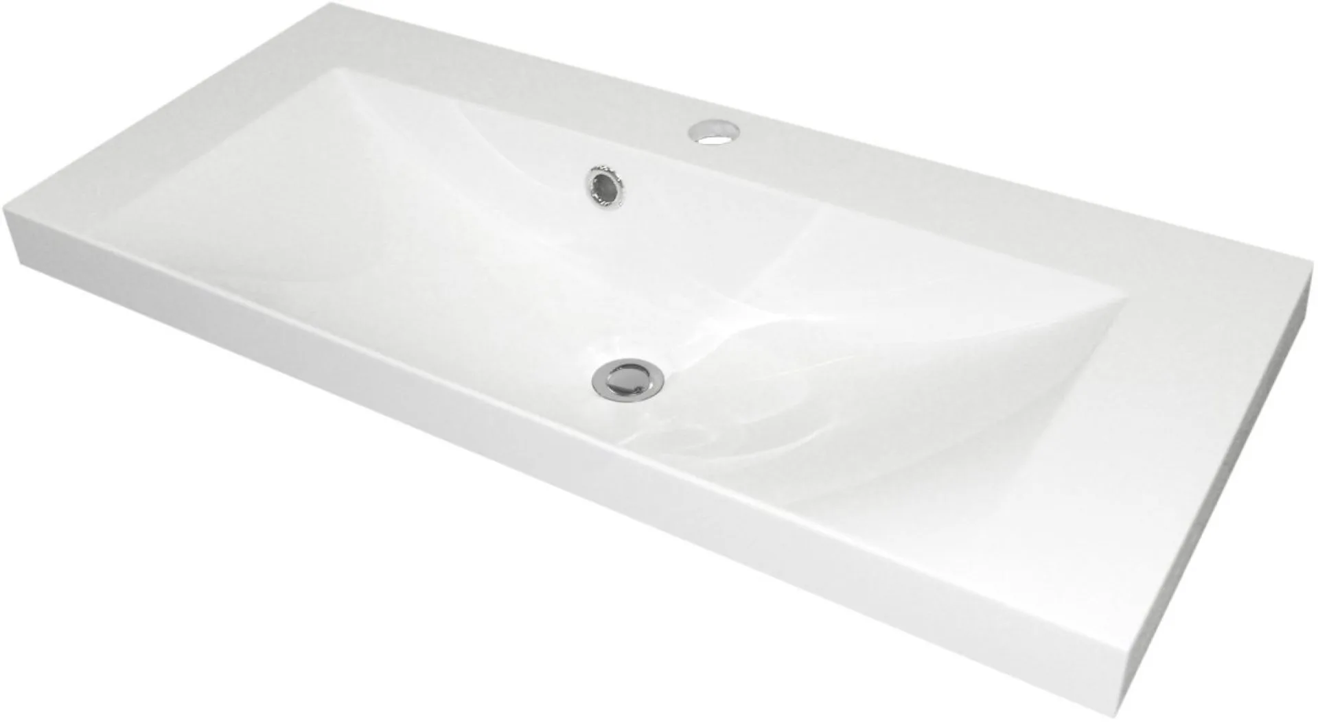 FACKELMANN MALUA Waschbecken 80 cm breit, Weiß, Gussmarmor