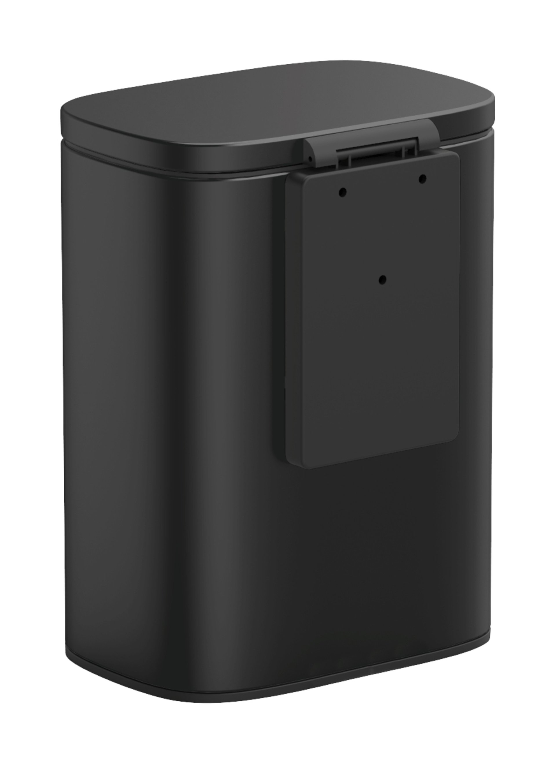 WENKO SARE Kosmetikeimer 5 Liter, Schwarz, mit Absenkautomatik, zur Wandmontage