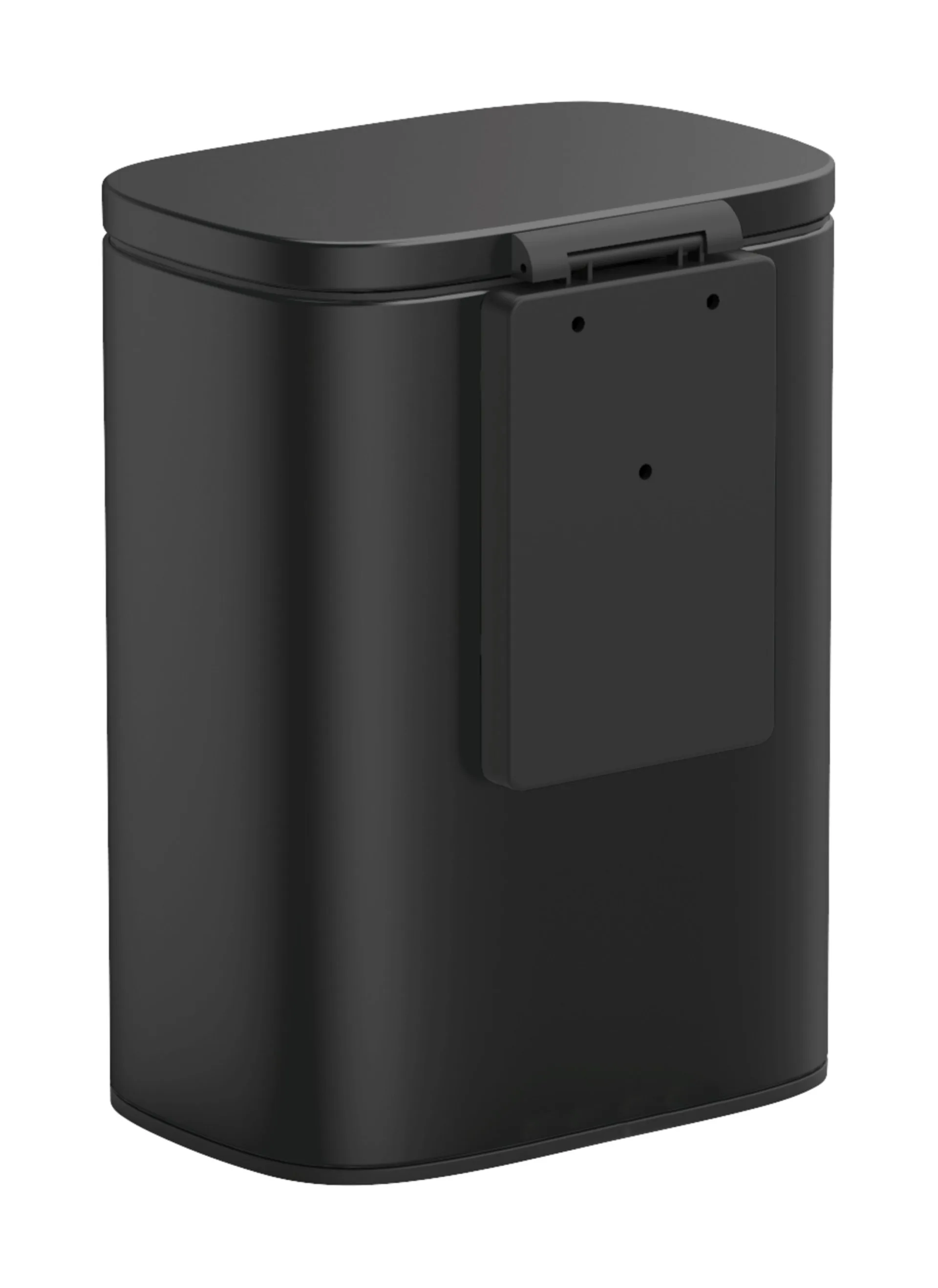 WENKO SARE Kosmetikeimer 5 Liter, Schwarz, mit Absenkautomatik, zur Wandmontage