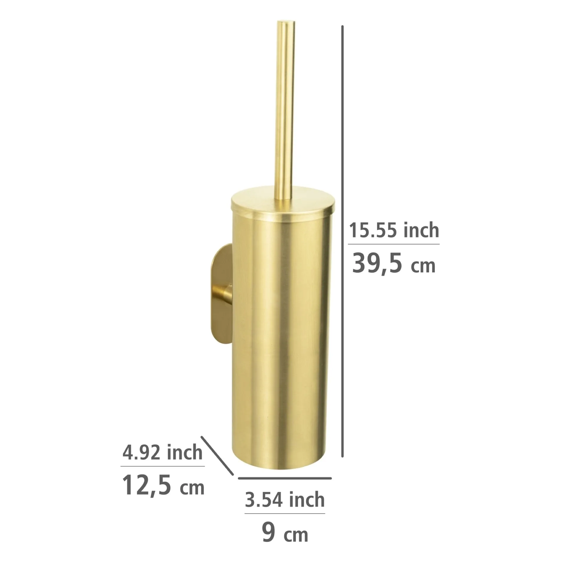 WENKO OREA WC-Garnitur, Gold matt, Edelstahl rostfrei, Befestigen ohne Bohren