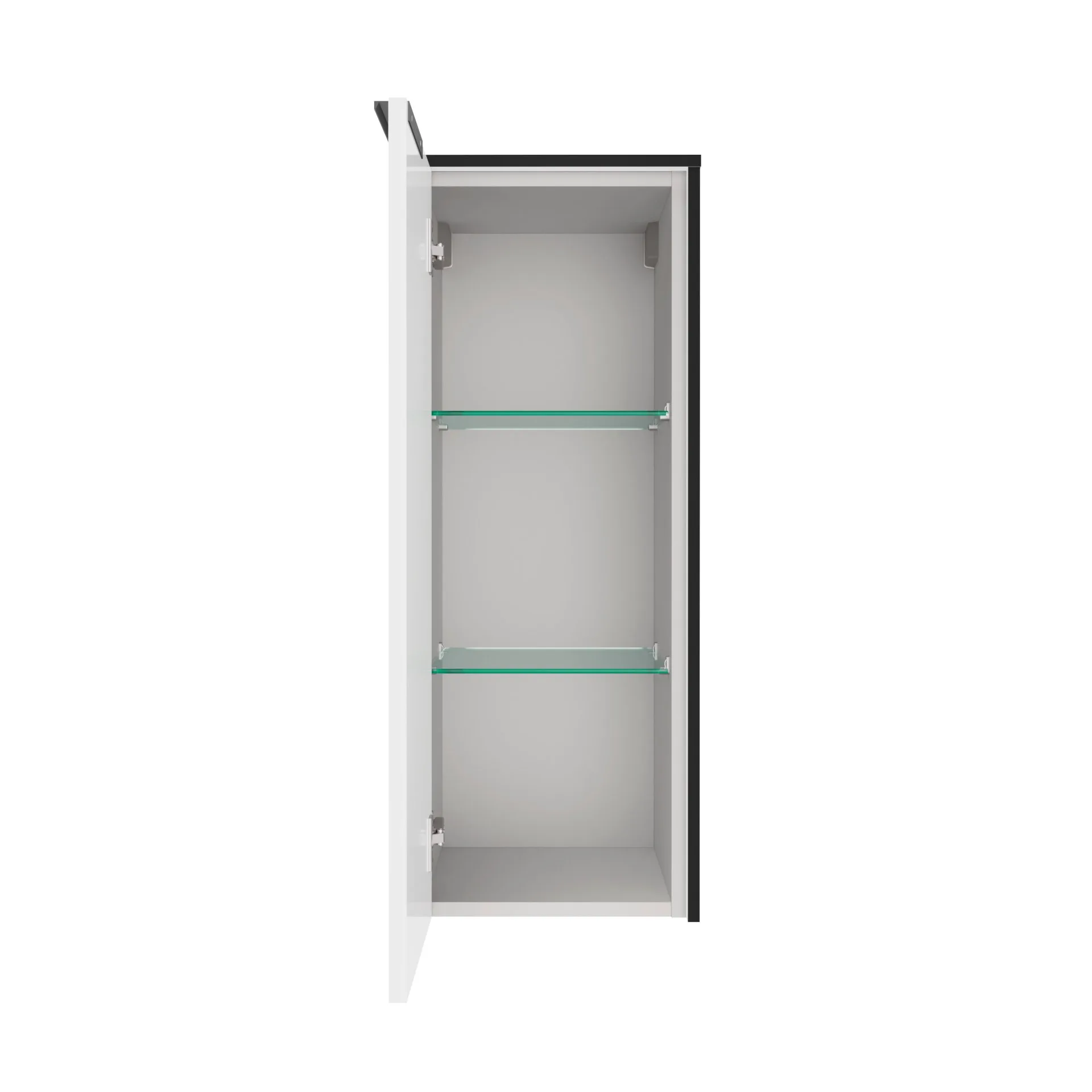 FACKELMANN FLAIR Midischrank 33 cm breit, Weiß/Anthrazit, Türanschlag links