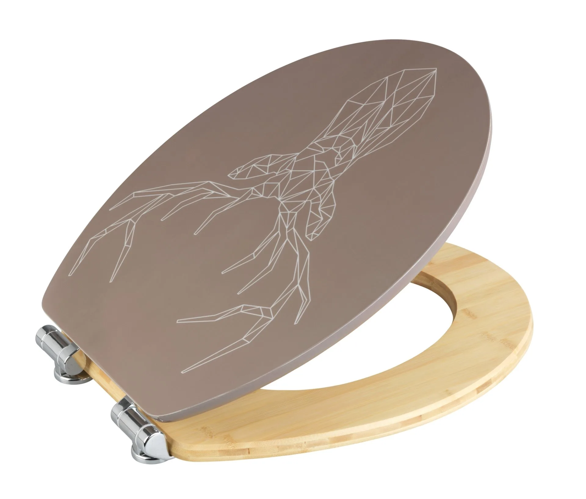 WENKO STAG WC-Sitz, Beige, MDF/Bambus