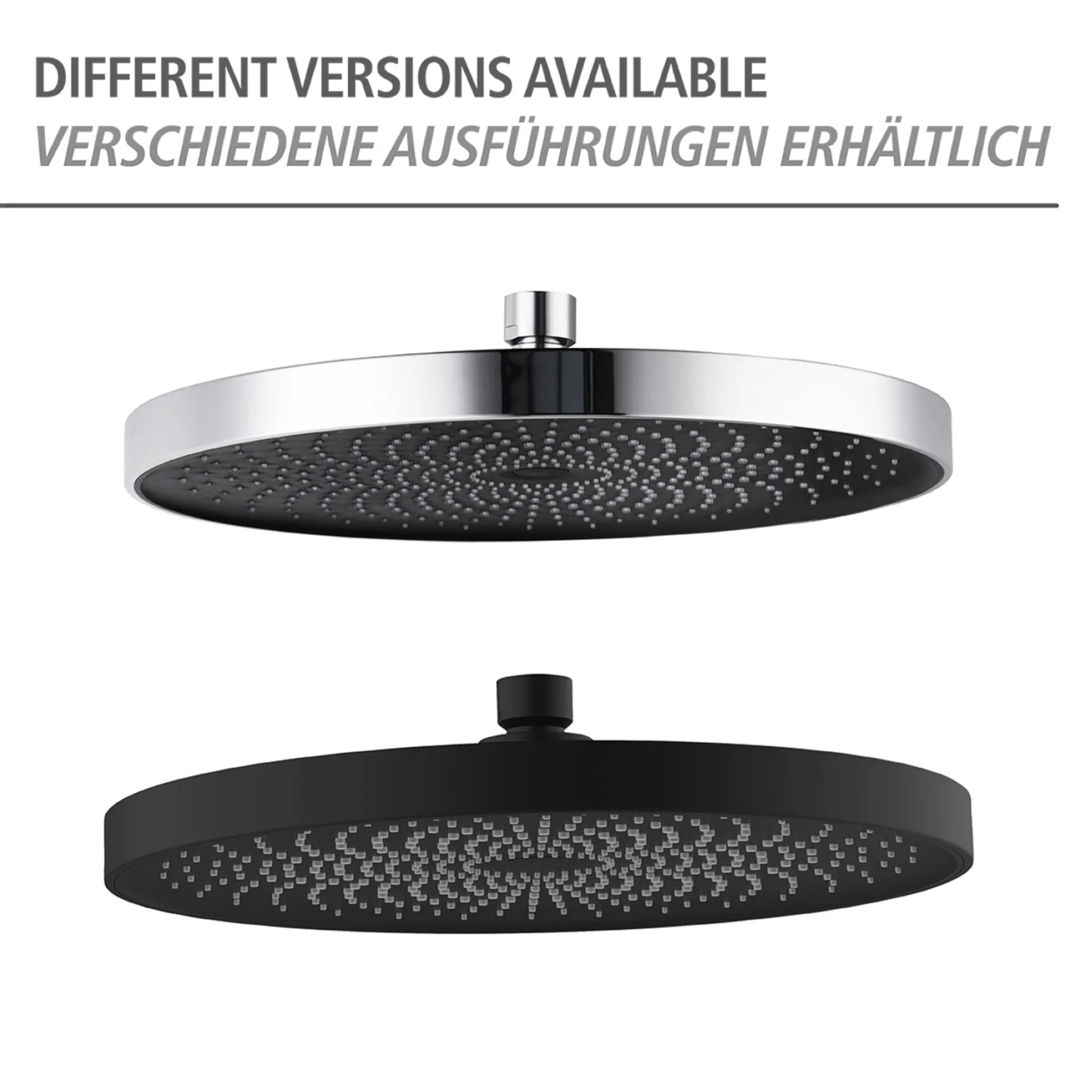 WENKO SOFTWATER Duschkopf Regendusche Ø 26 cm, Chrom/Schwarz, 3 verschiedene Wasserstrahlarten