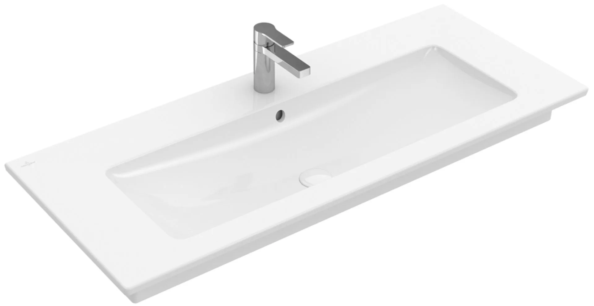 VILLEROY & BOCH VENTICELLO Waschbecken Keramik 120 cm breit, Weiß, mit Überlauf, CeramicPlus