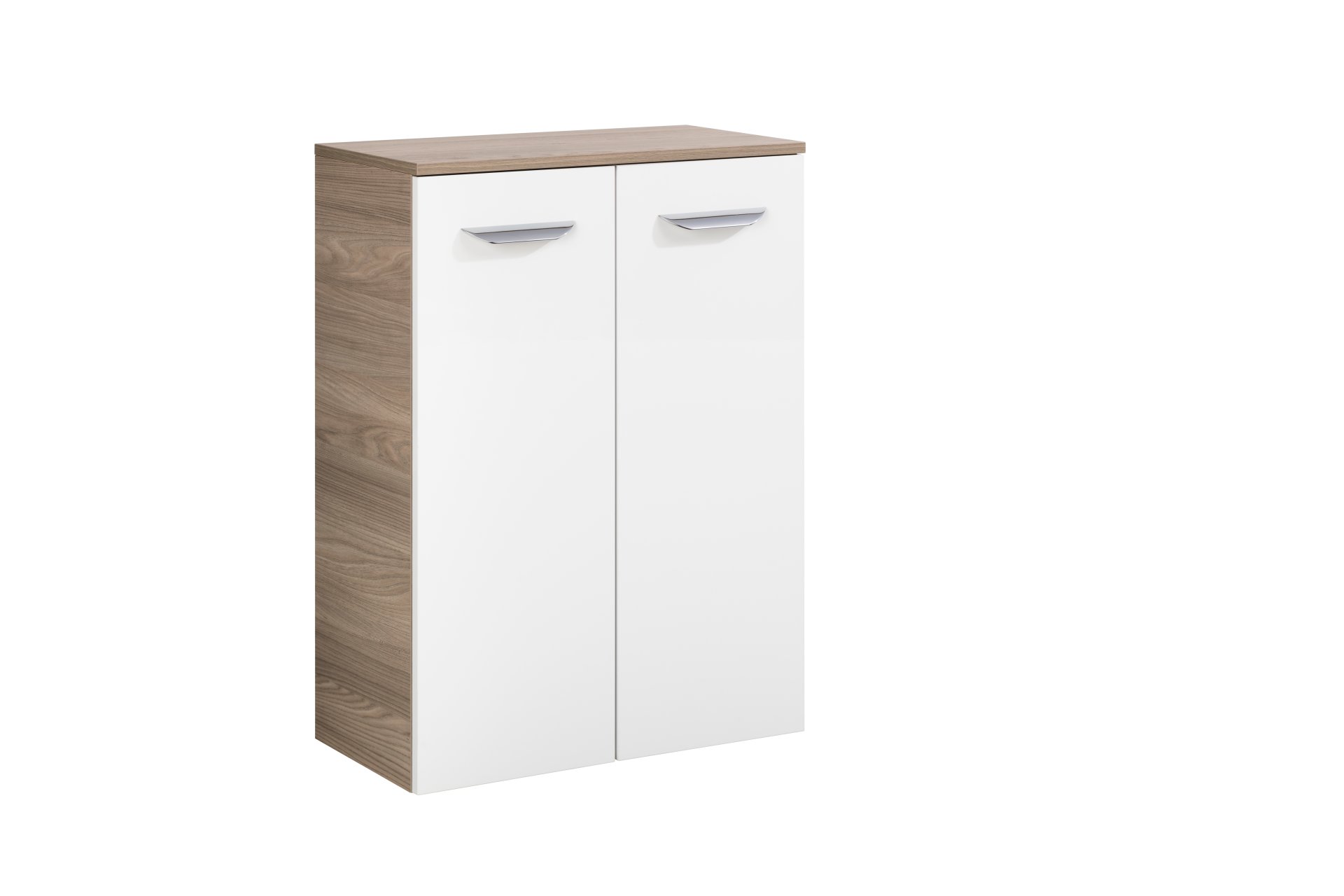 FACKELMANN LUXOR Doppel Midischrank 60,5 cm breit, Weiß/Braun hell