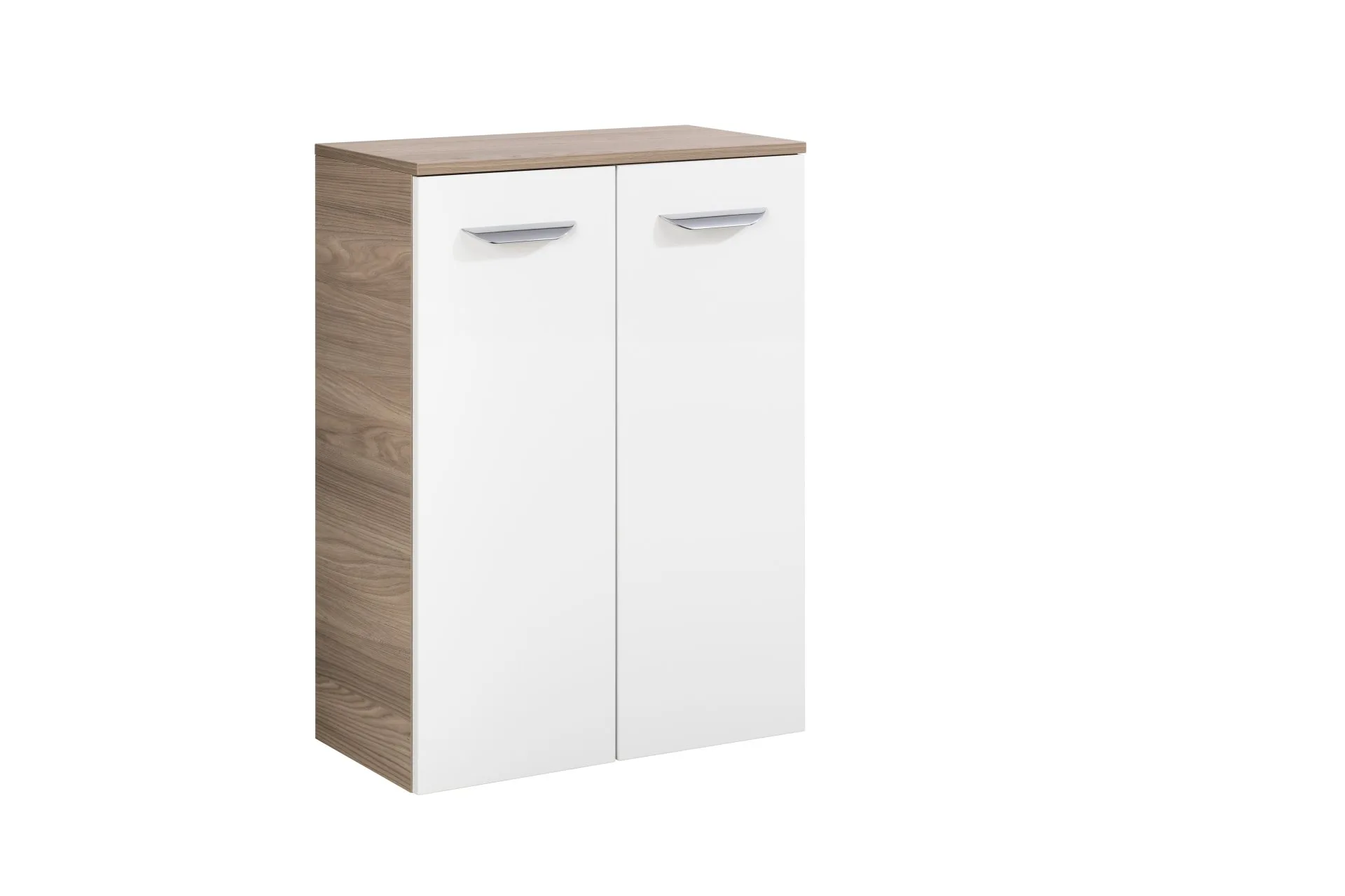 FACKELMANN LUXOR Doppel Midischrank 60,5 cm breit, Weiß/Braun hell