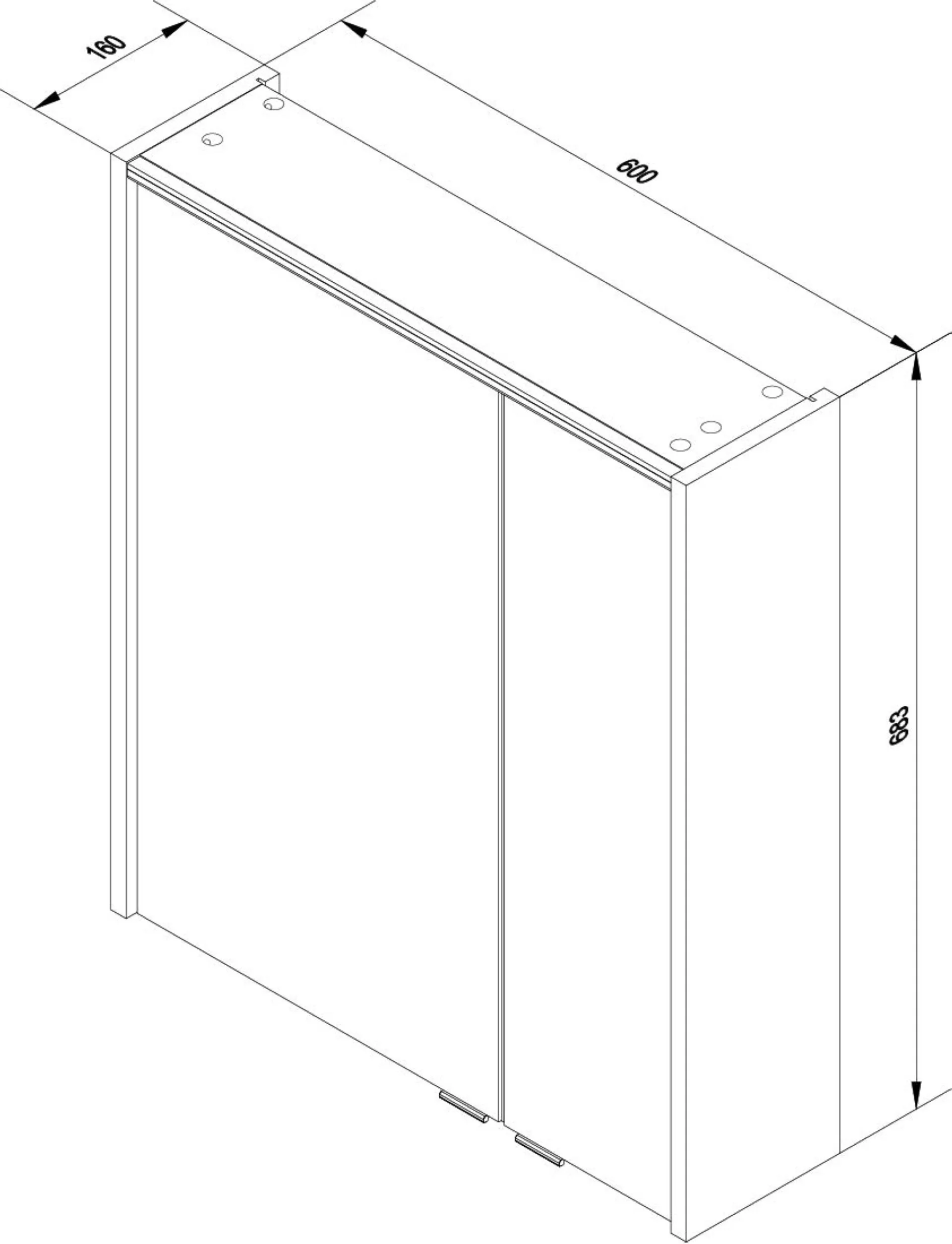 FACKELMANN DV LED Spiegelschrank 60 cm breit, Braun hell