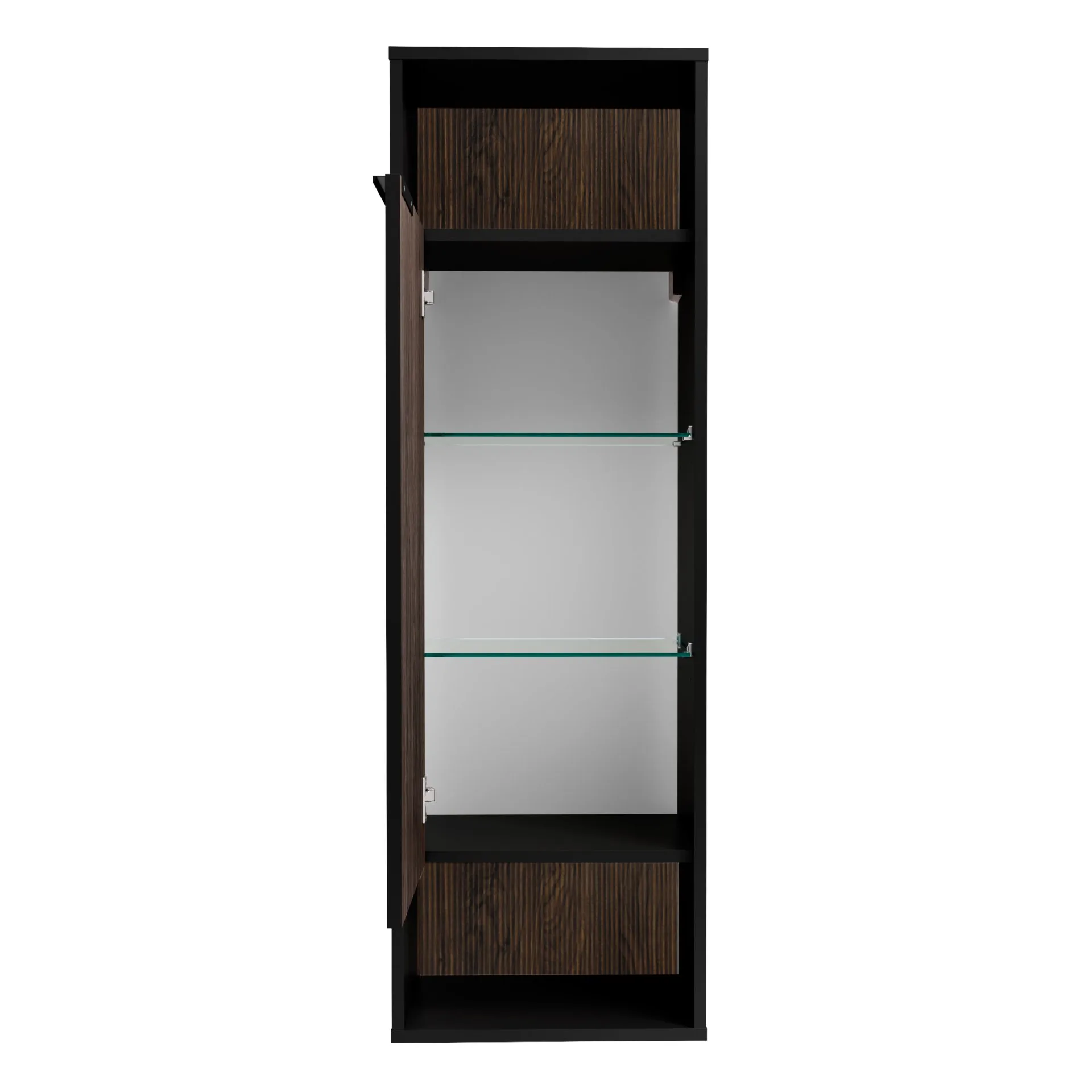 FACKELMANN B.PARIS Midischrank 40 cm breit, Braun Dunkel/Schwarz, Türanschlag links