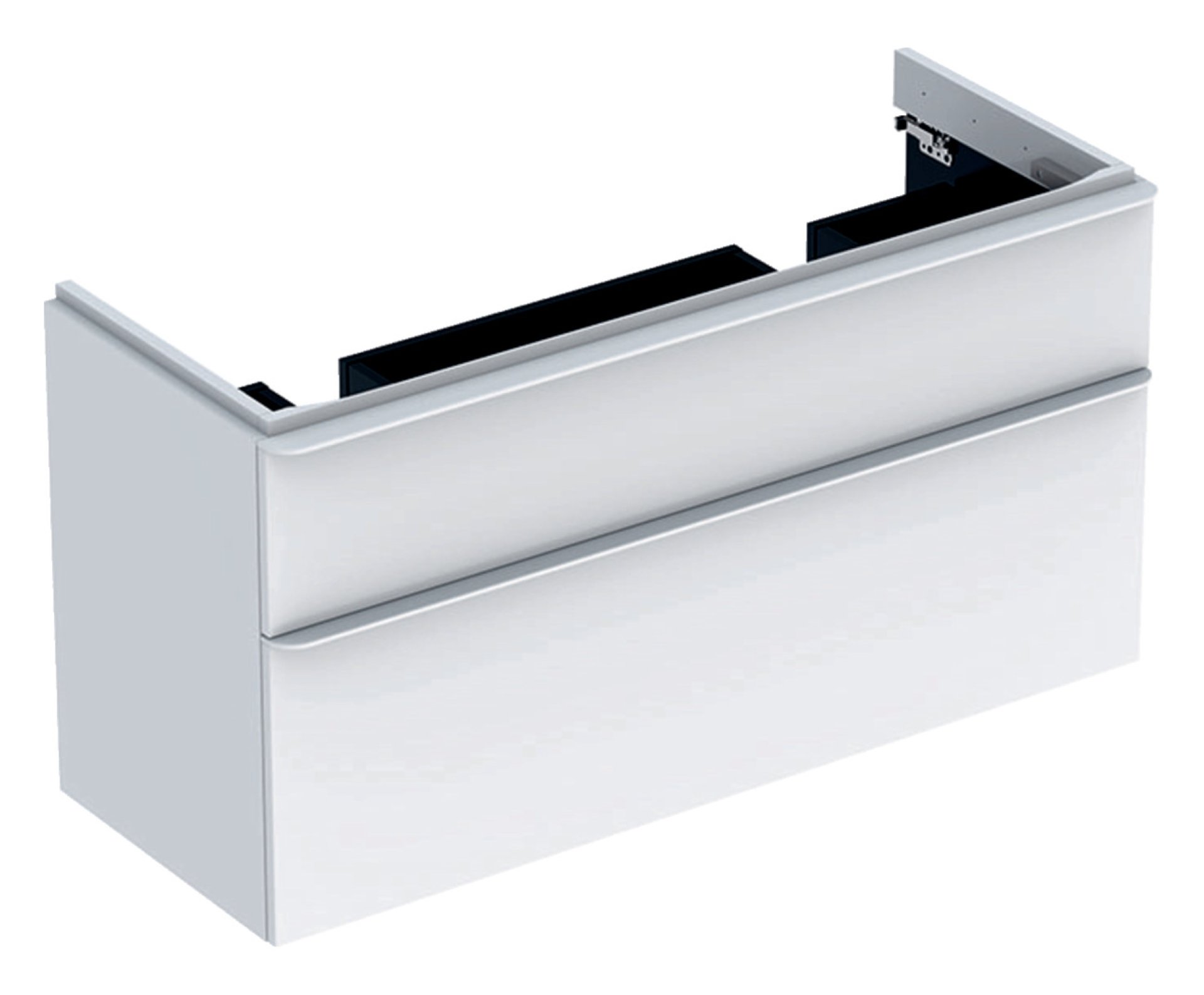 GEBERIT SMYLE SQUARE Waschbeckenunterschrank 118,4 cm breit, Weiß, für Doppelwaschbecken