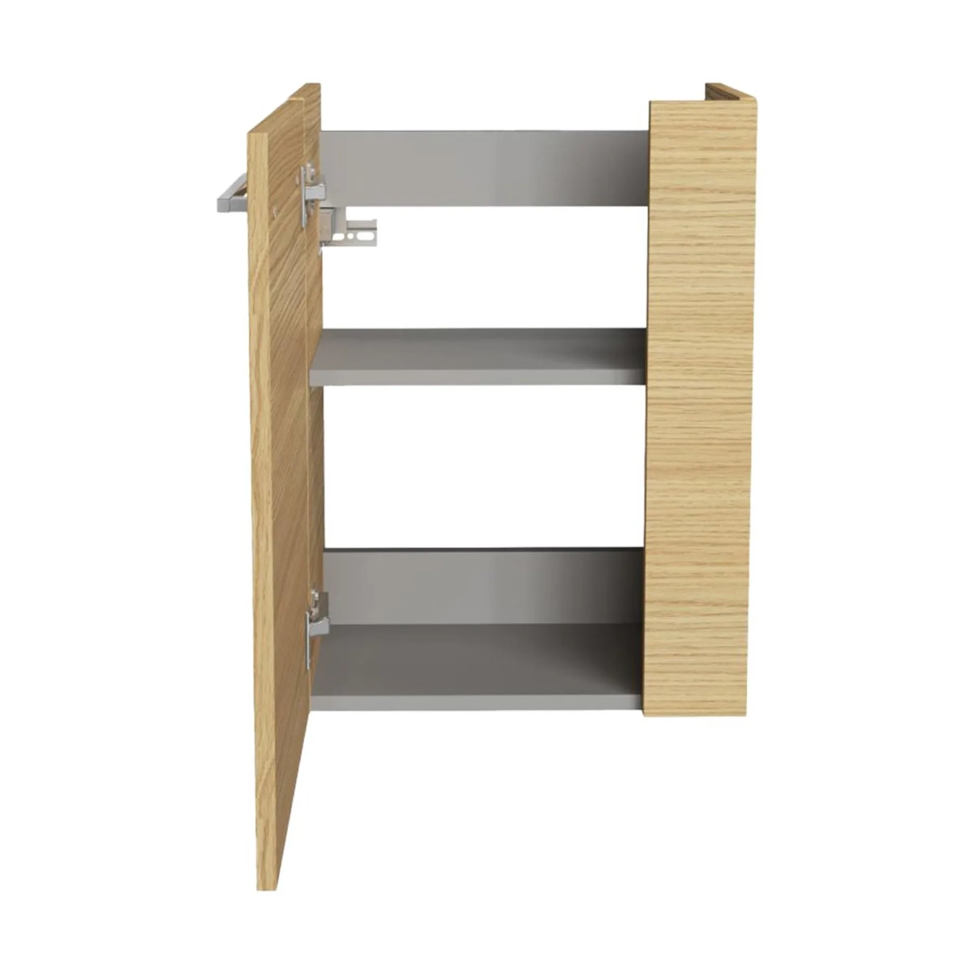 FACKELMANN SBC B.STYLE Waschbeckenunterschrank Gäste WC 45 cm breit, Braun, Türanschlag links