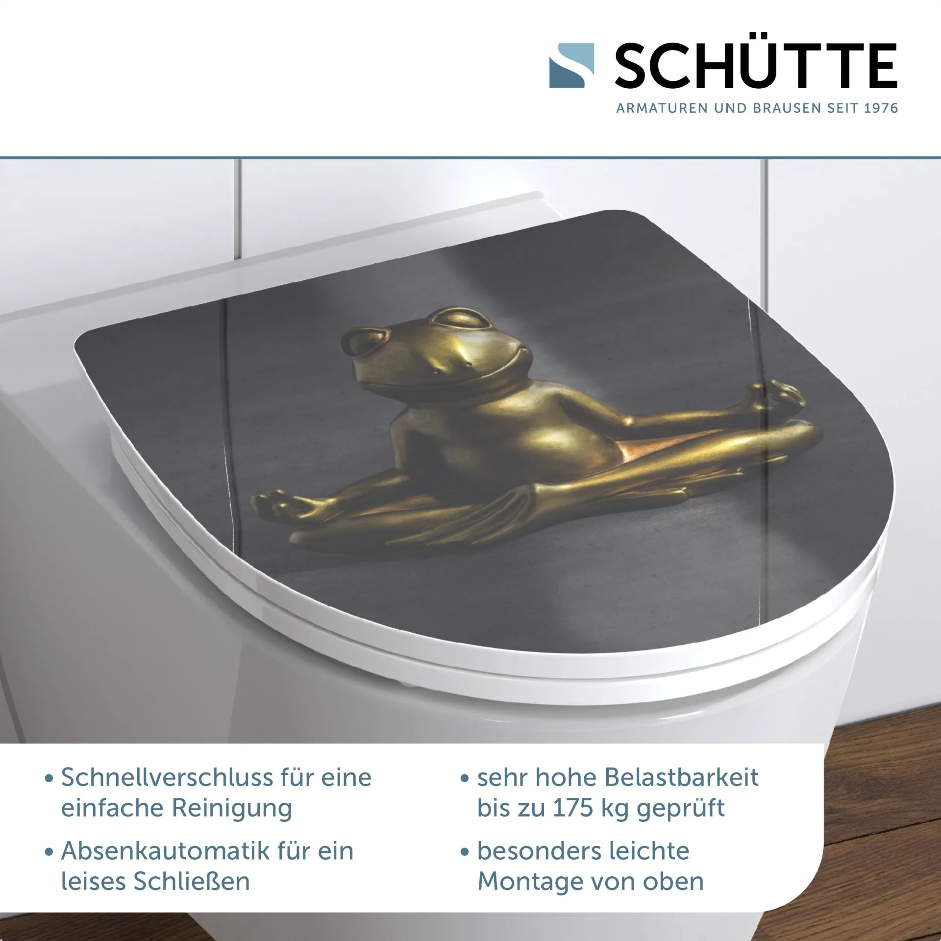 SCHÜTTE RELAXING FROG WC-Sitz, Kunststoff, mit Absenkautomatik und Schnellverschluss