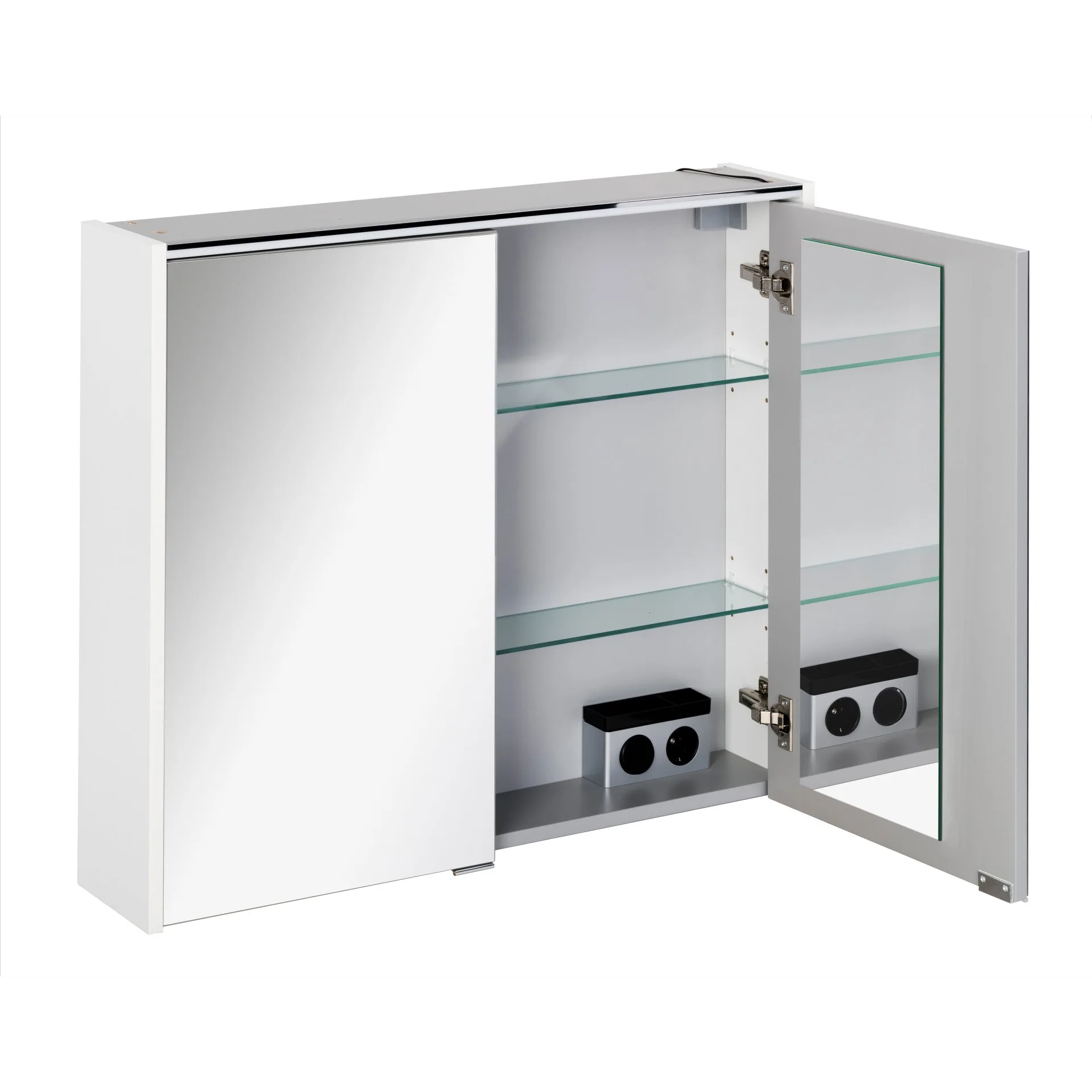 Fackelmann DENVER LED Spiegelschrank 80 cm breit, Weiß