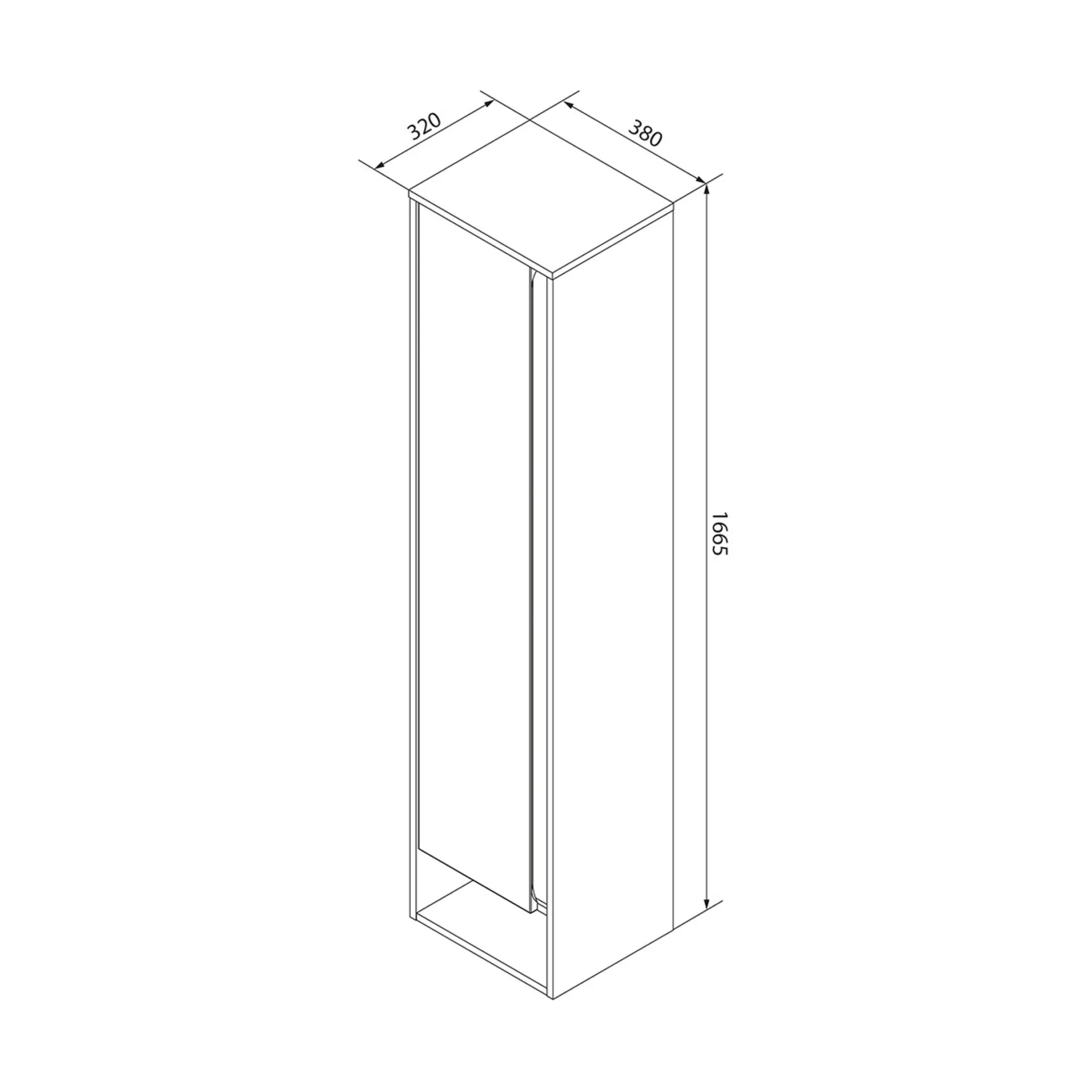 FACKELMANN NATURA Hochschrank 38 cm breit, Braun hell, Türanschlag links