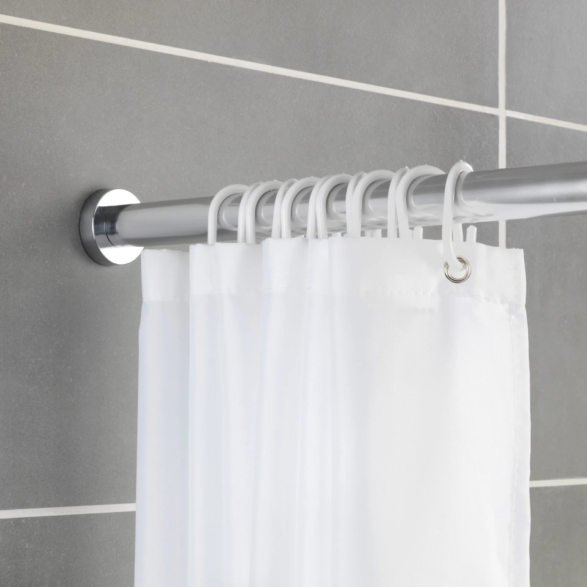 WENKO LUZ Teleskop Duschstange 110-185 cm, Chrom, Edelstahl rostfrei