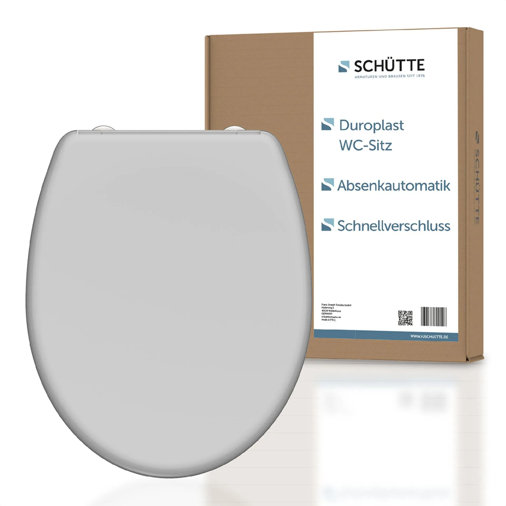 Schütte GREY WC-Sitz, mit Absenkautomatik und Schnellverschluss, Duroplast
