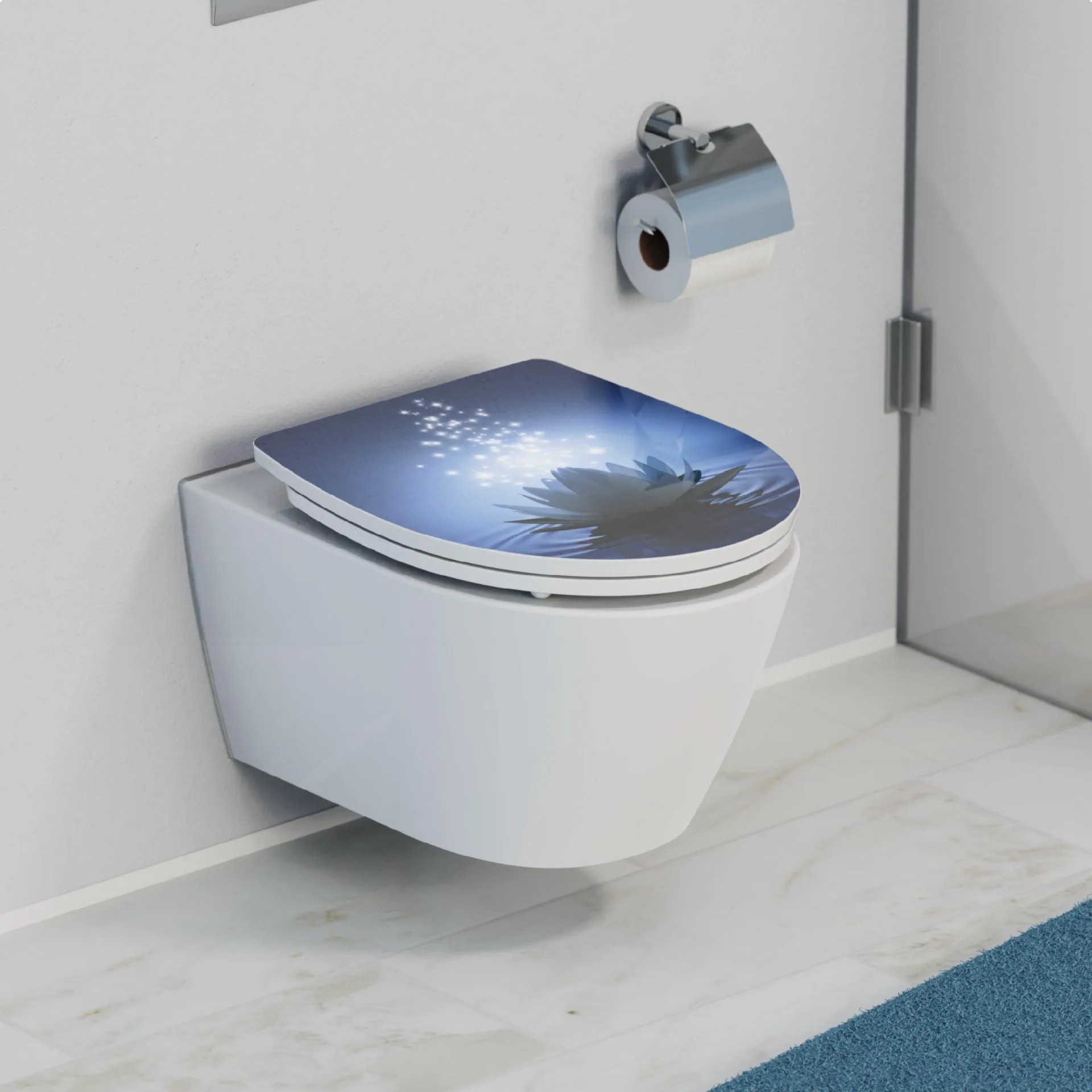 SCHÜTTE WATER LILY WC-Sitz, Kunststoff, mit Absenkautomatik und Schnellverschluss